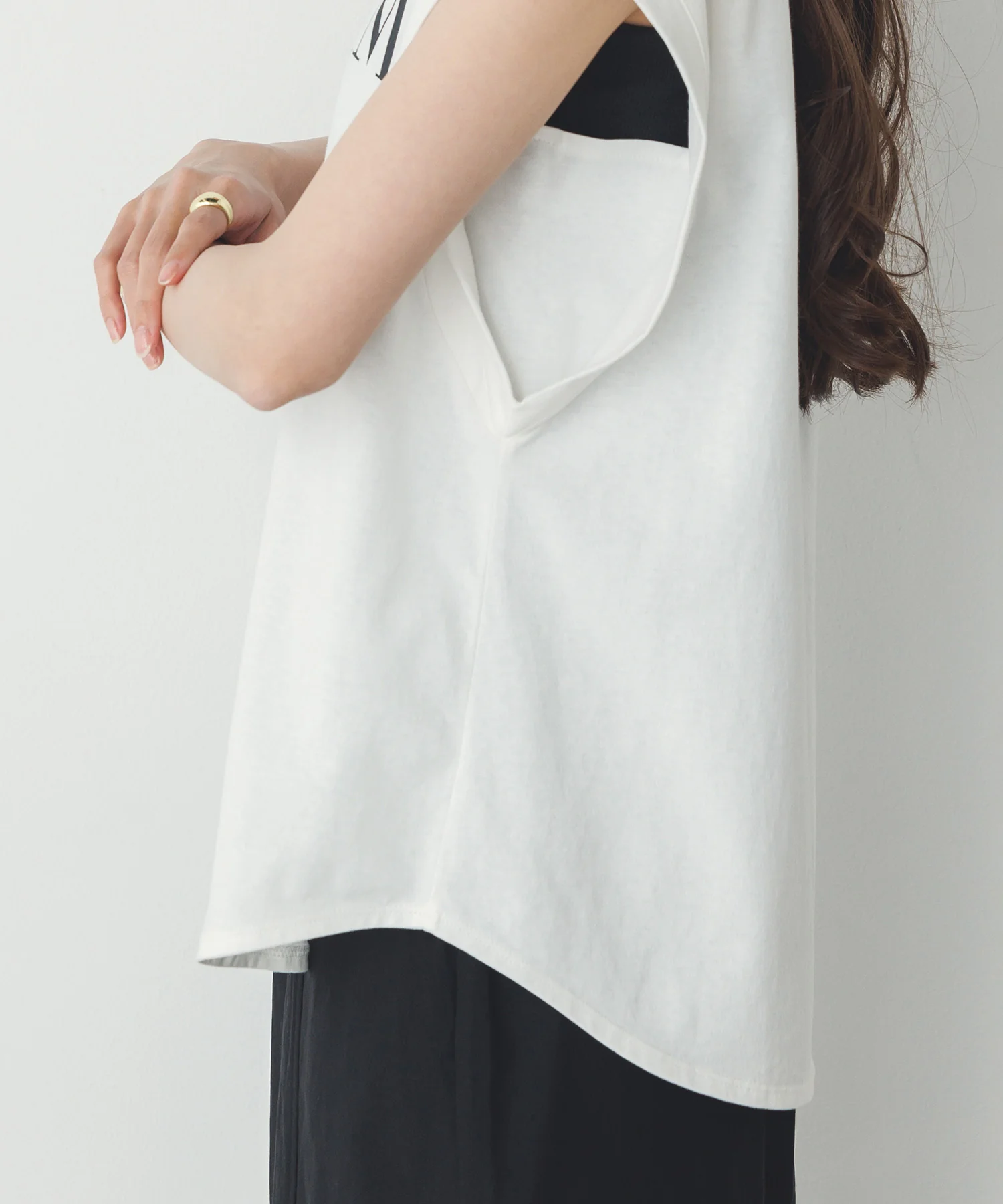 ノースリーブ プリントTシャツ