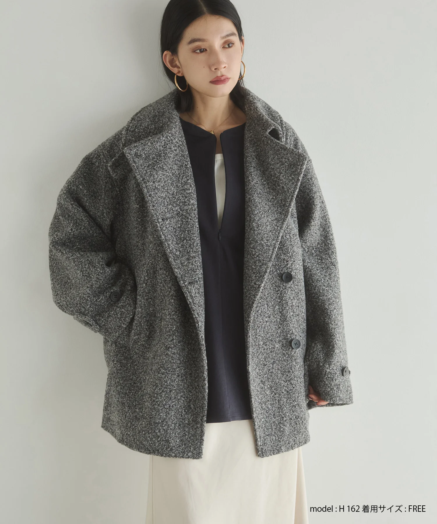 くるくるブークレ ミディアムコート