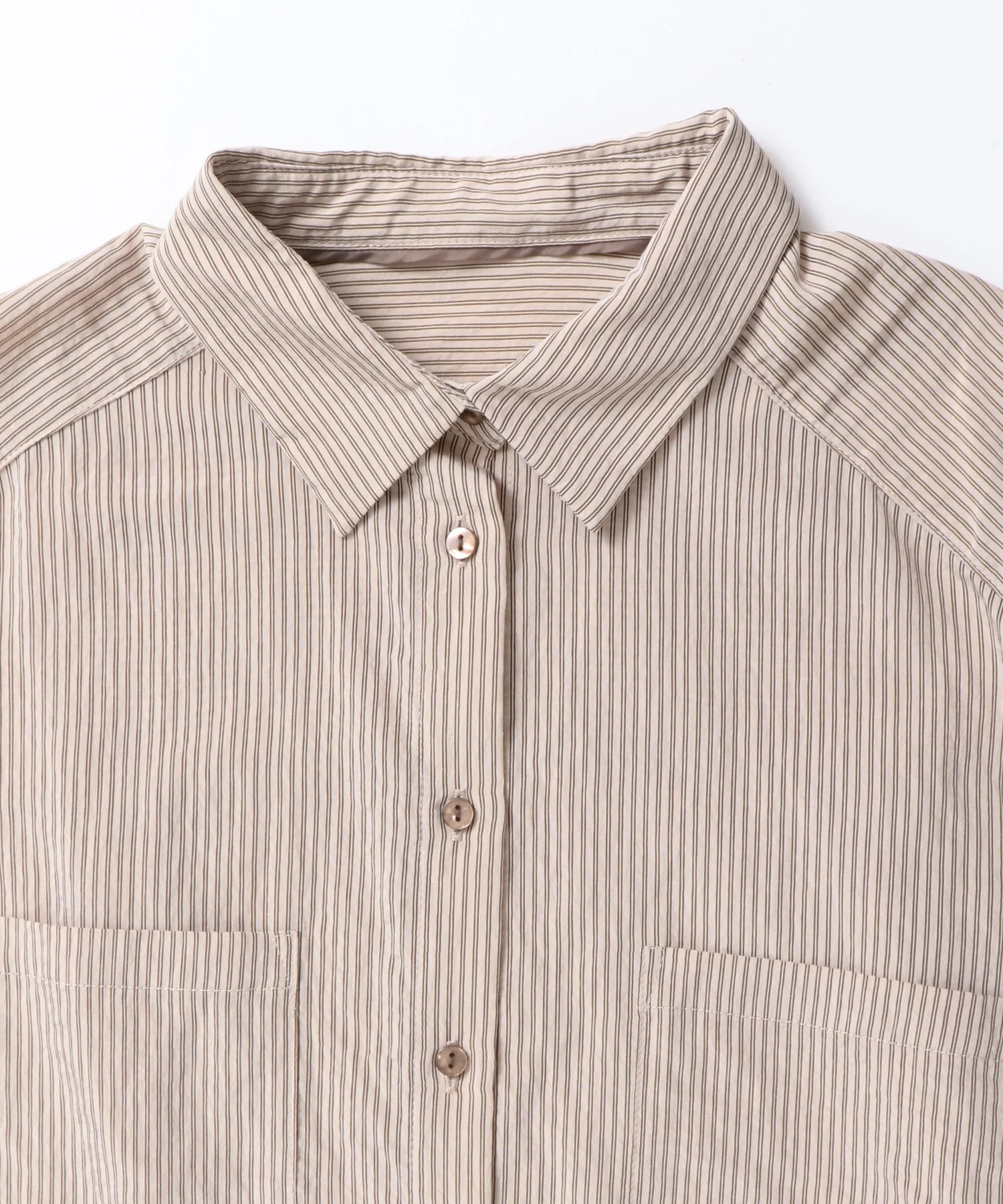 ツヤストライプ オーバーシャツ