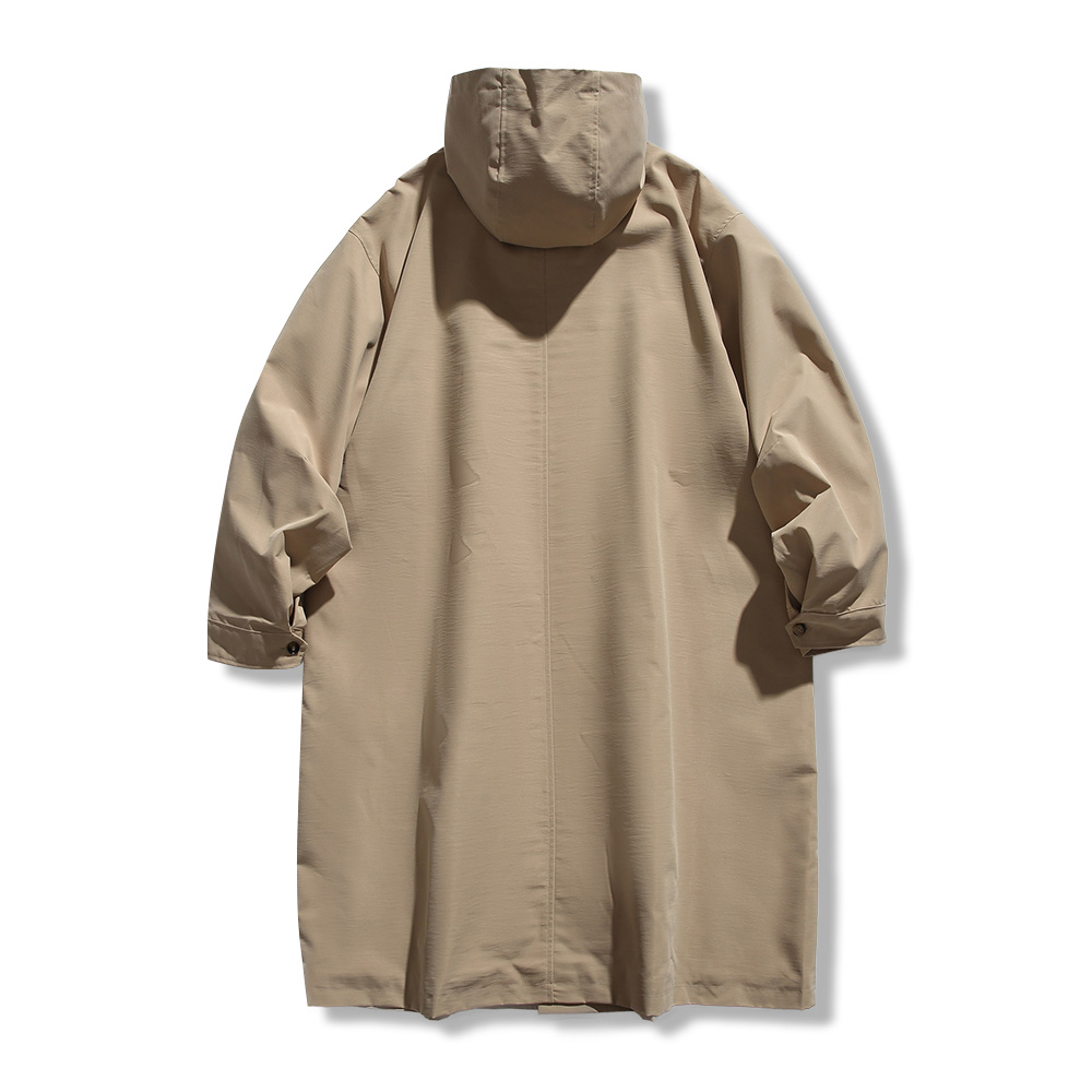 シティボーイ　ミディアムロングフード付きトレンチコート