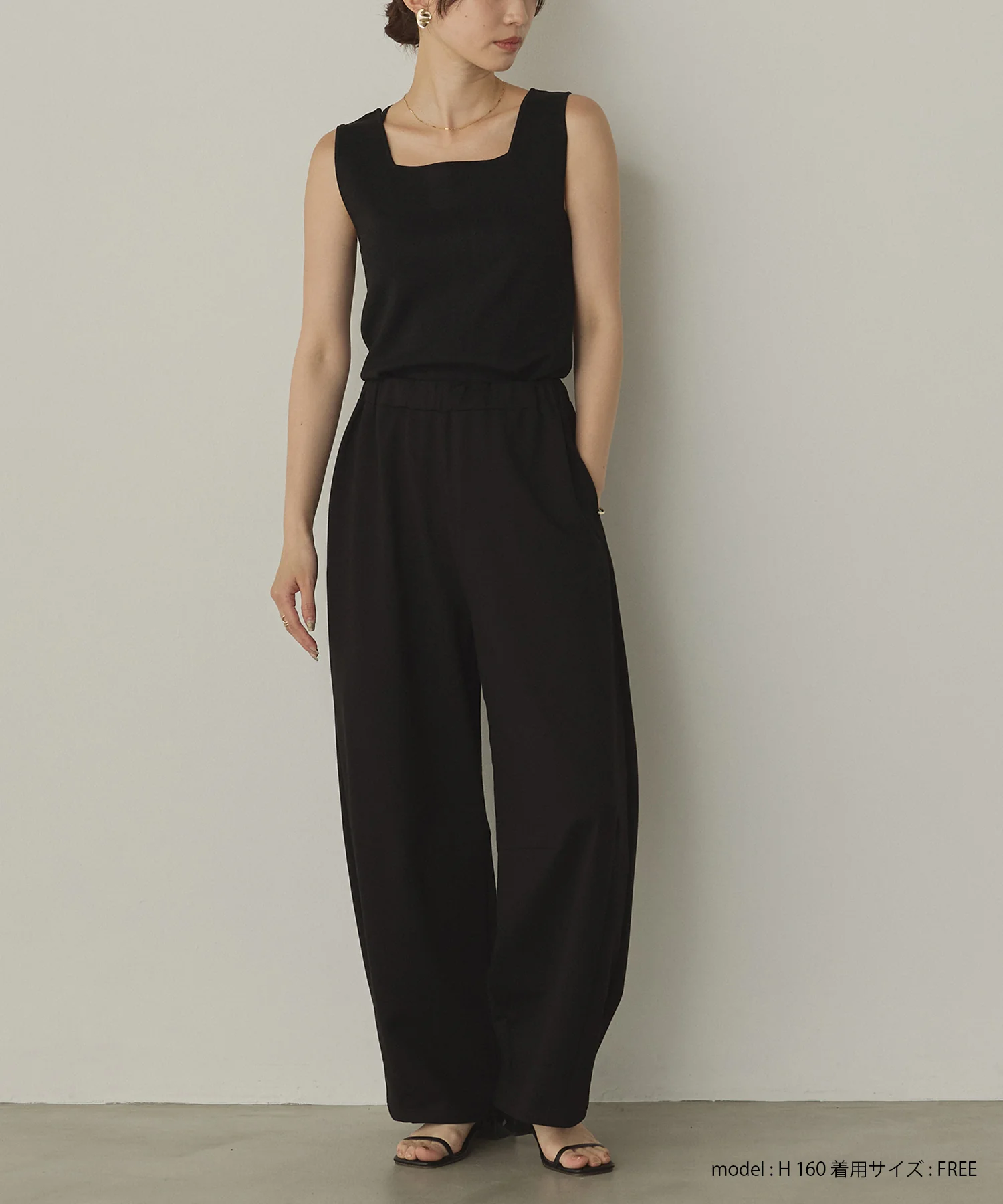 前後2WAY スクエアラメニット タンクトップ