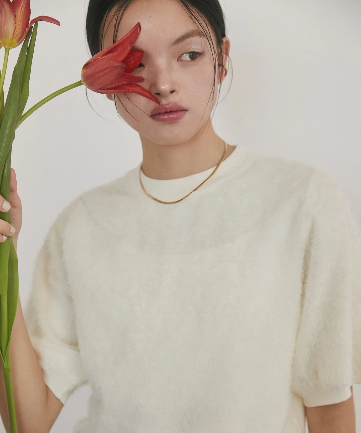 シアージャガード ハーフスリーブニット