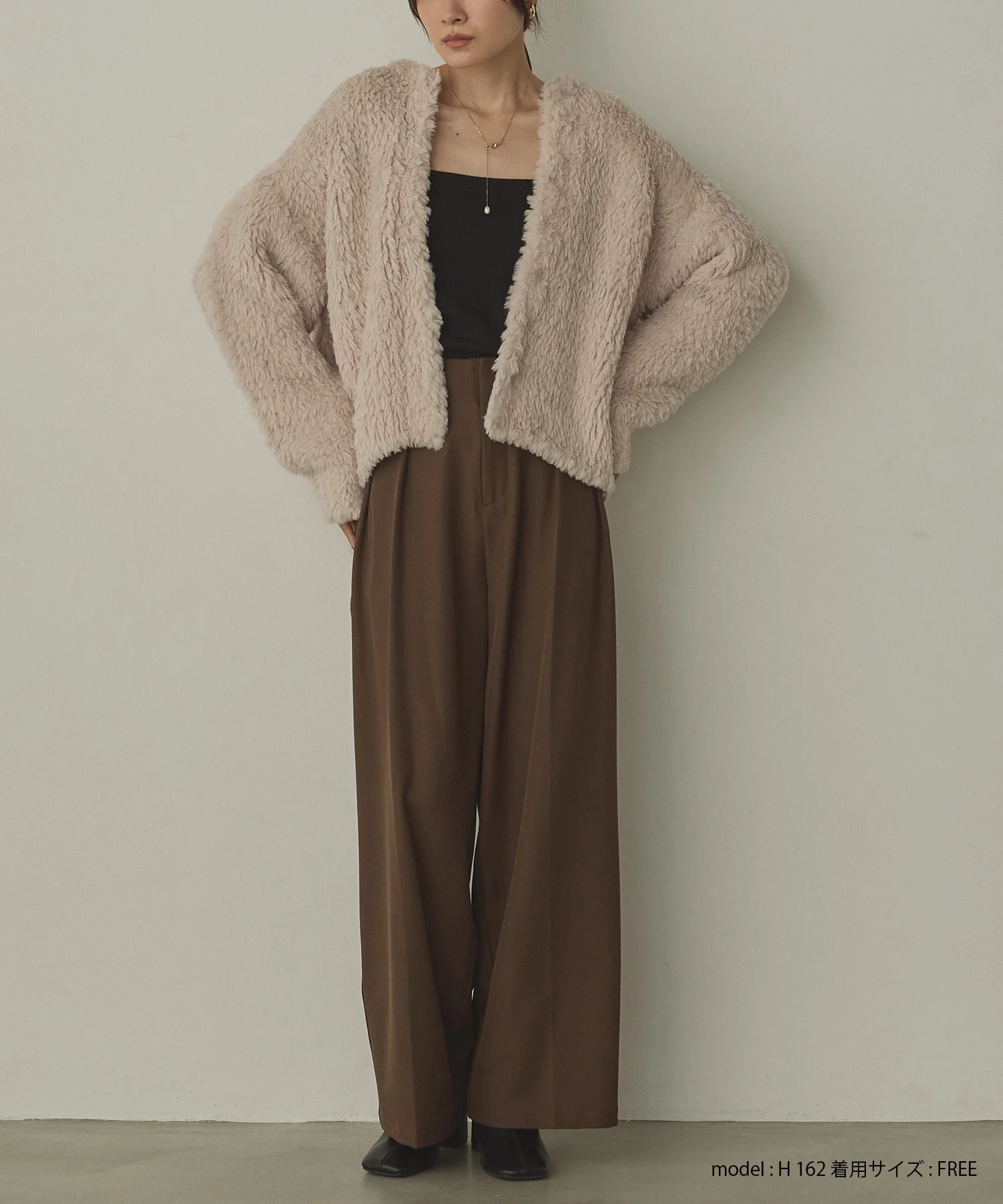 ポリツイル タックパンツ