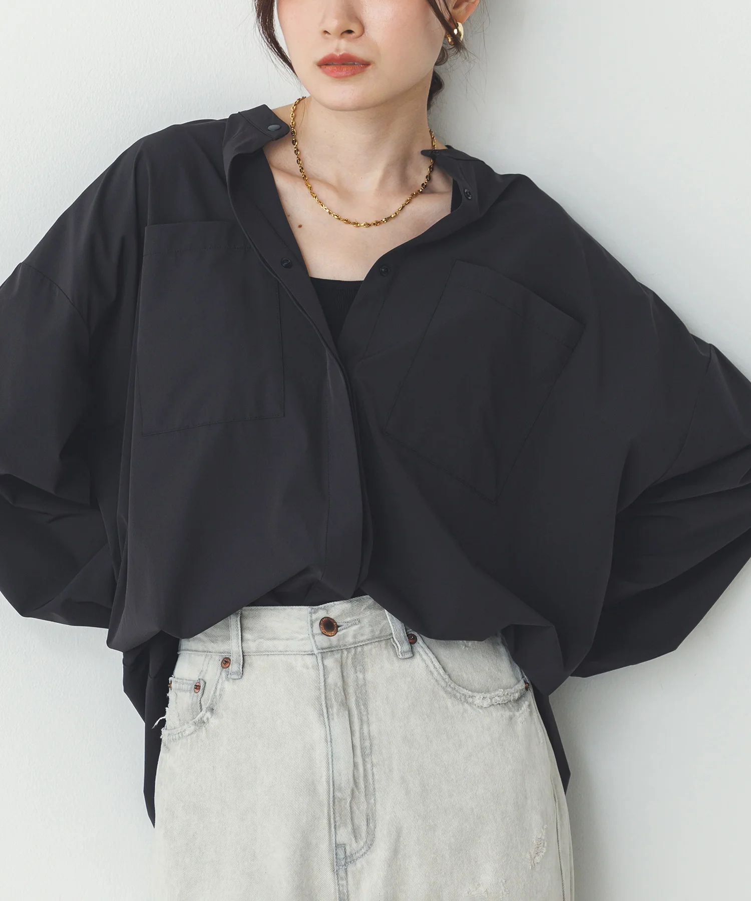 【新色追加】【接触冷感】2WAY カシュクールシャツ