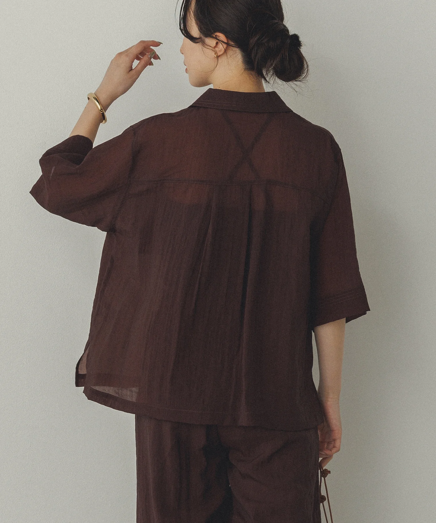 半袖 ツヤシアーシャツ