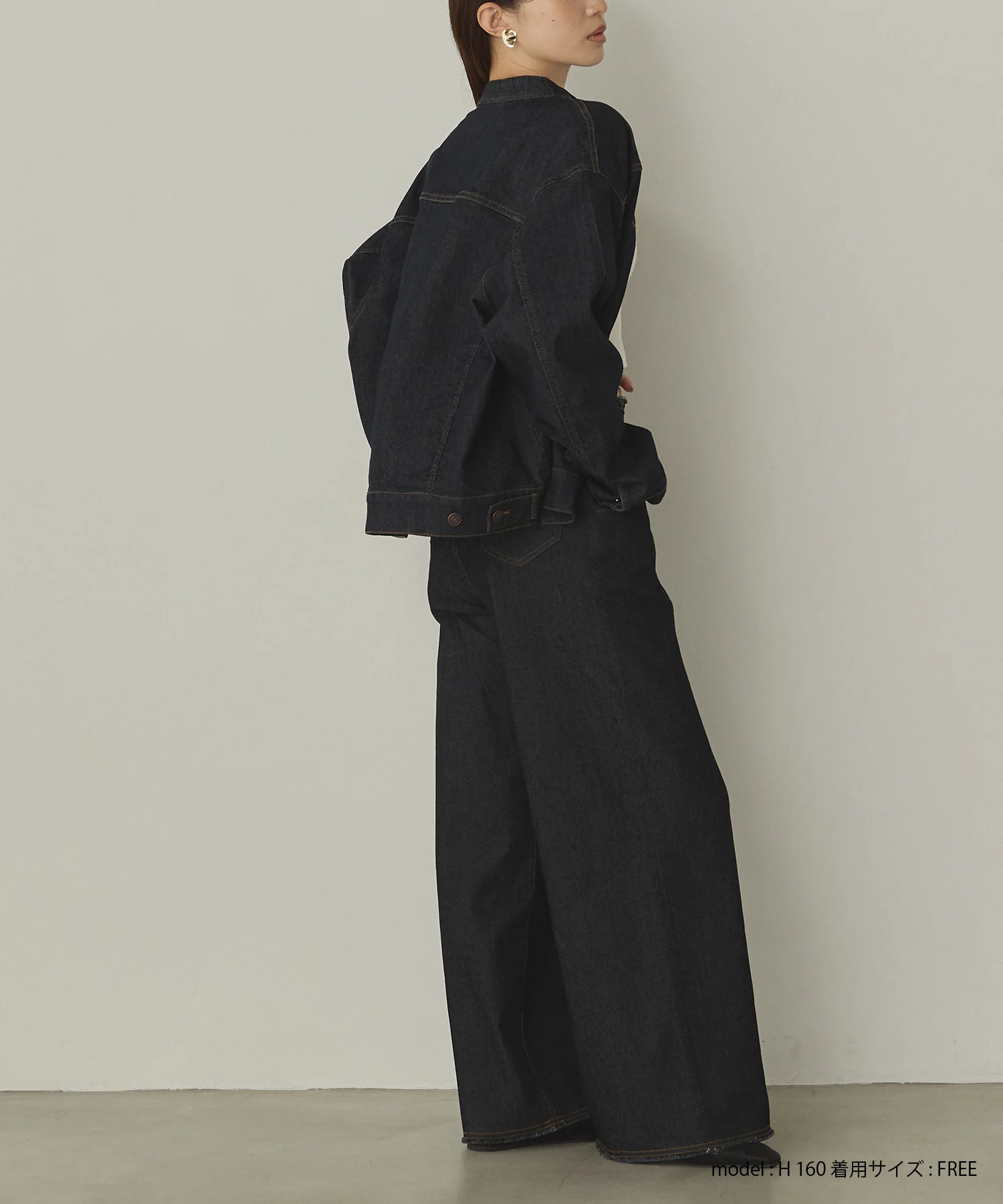 ツイル/デニム ワイドパンツ