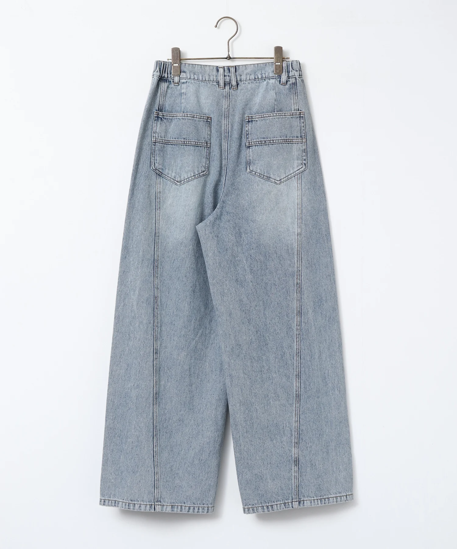 スラブデニム/ラメ ワイドパンツ　