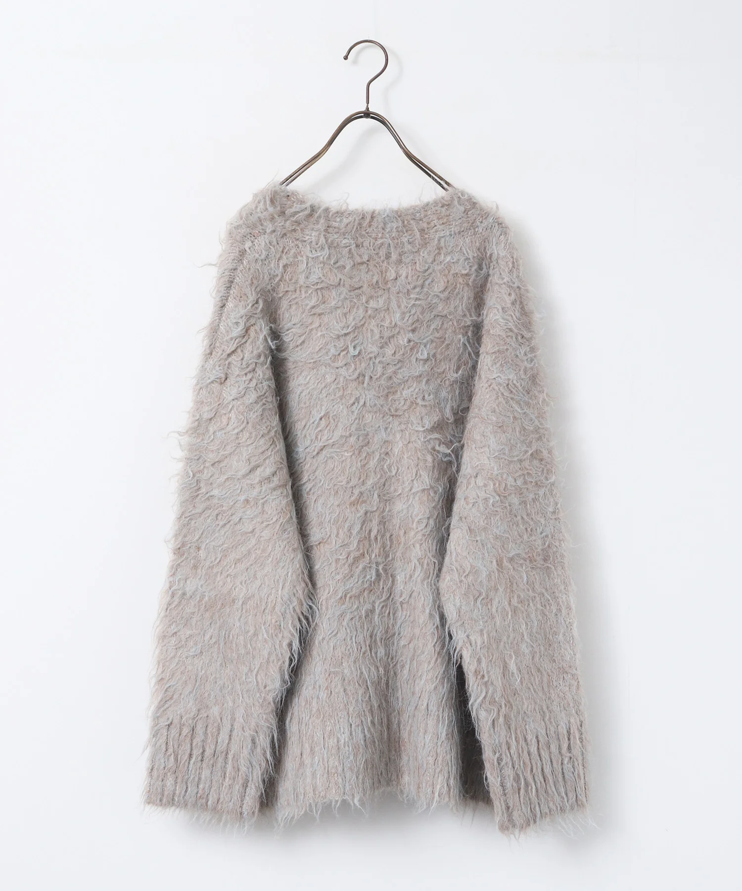 起毛シャギー ニットカーディガン