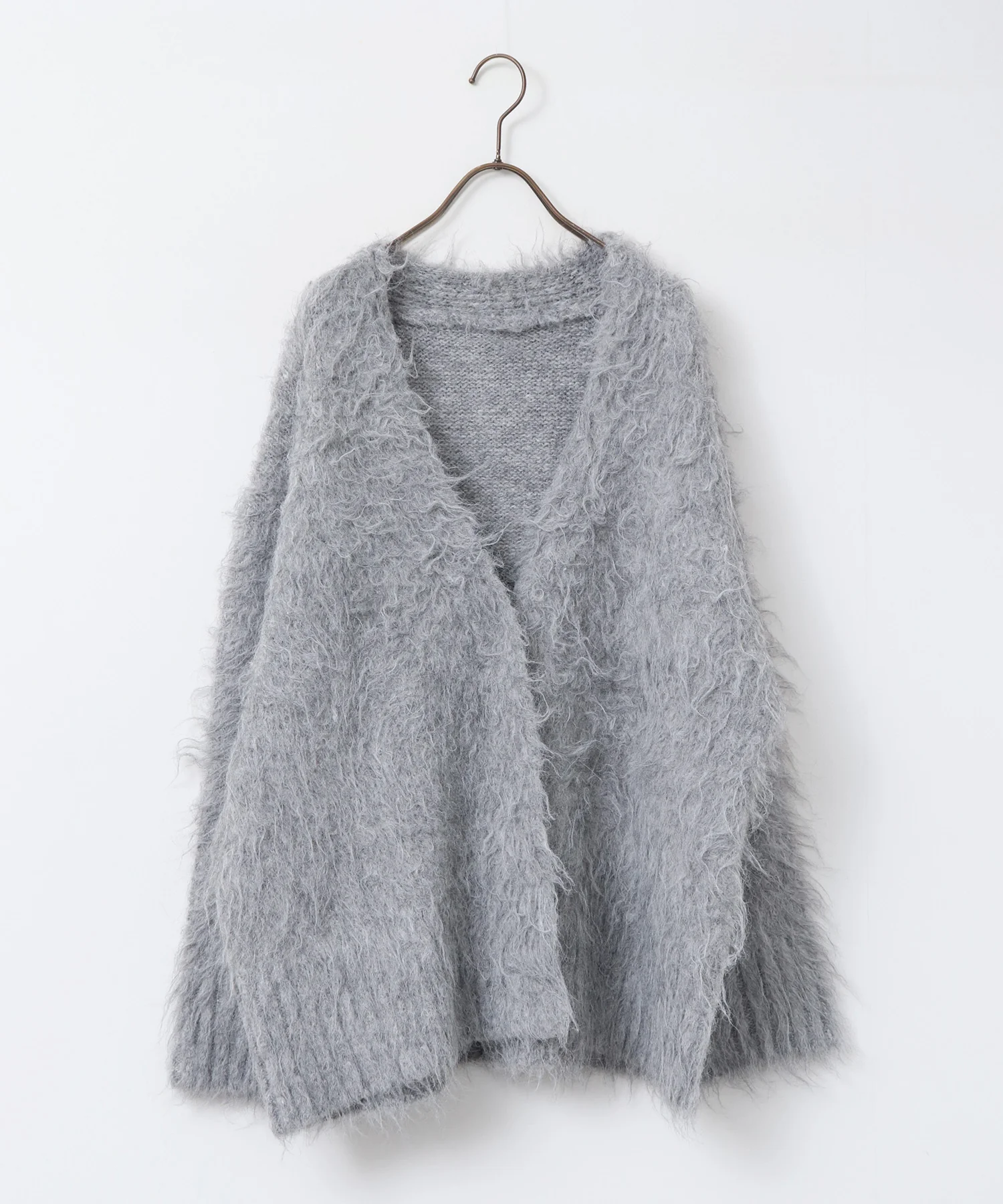 起毛シャギー ニットカーディガン