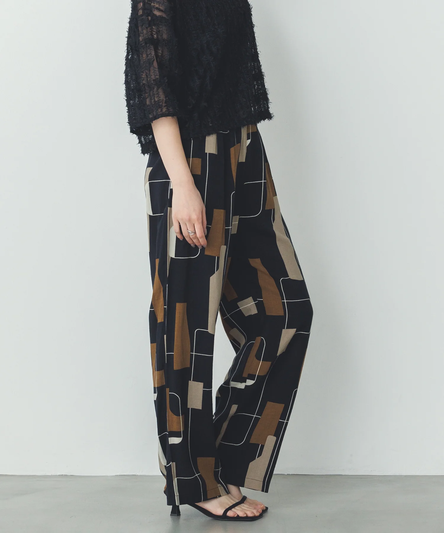 レーヨン スラブプリント イージーパンツ