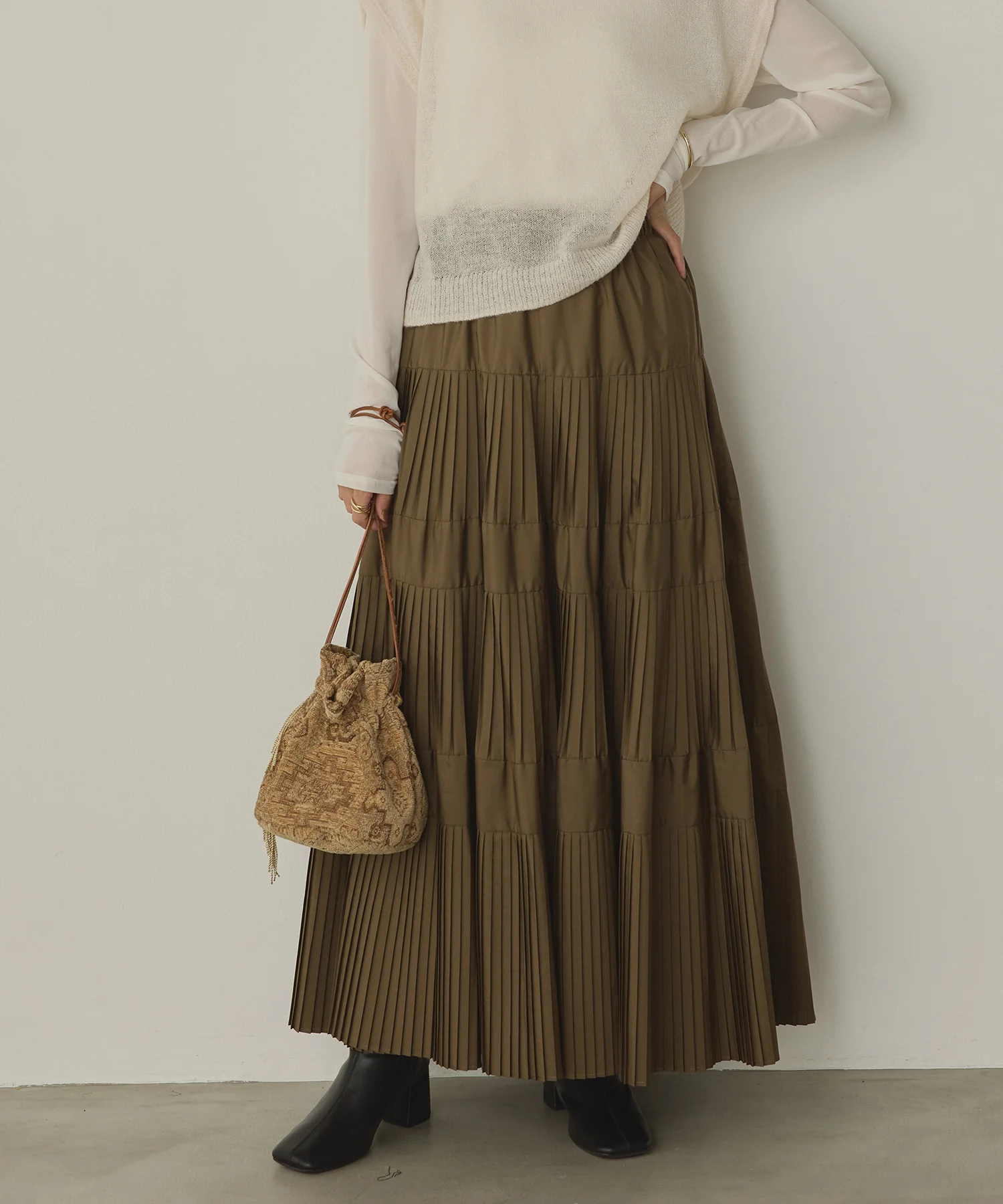 【新色追加】プリーツティアードスカート