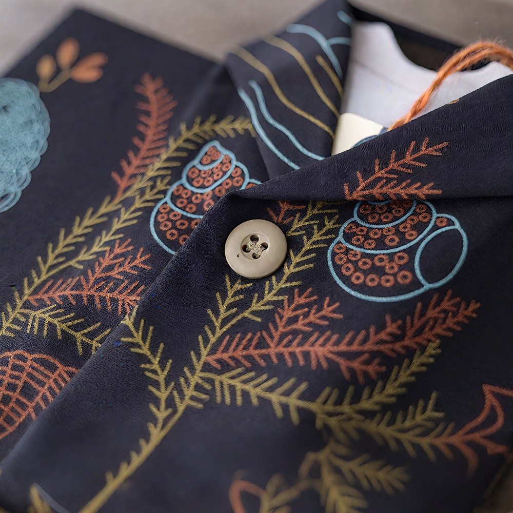 「潮干狩り」マリンモチーフプリント半袖シャツ