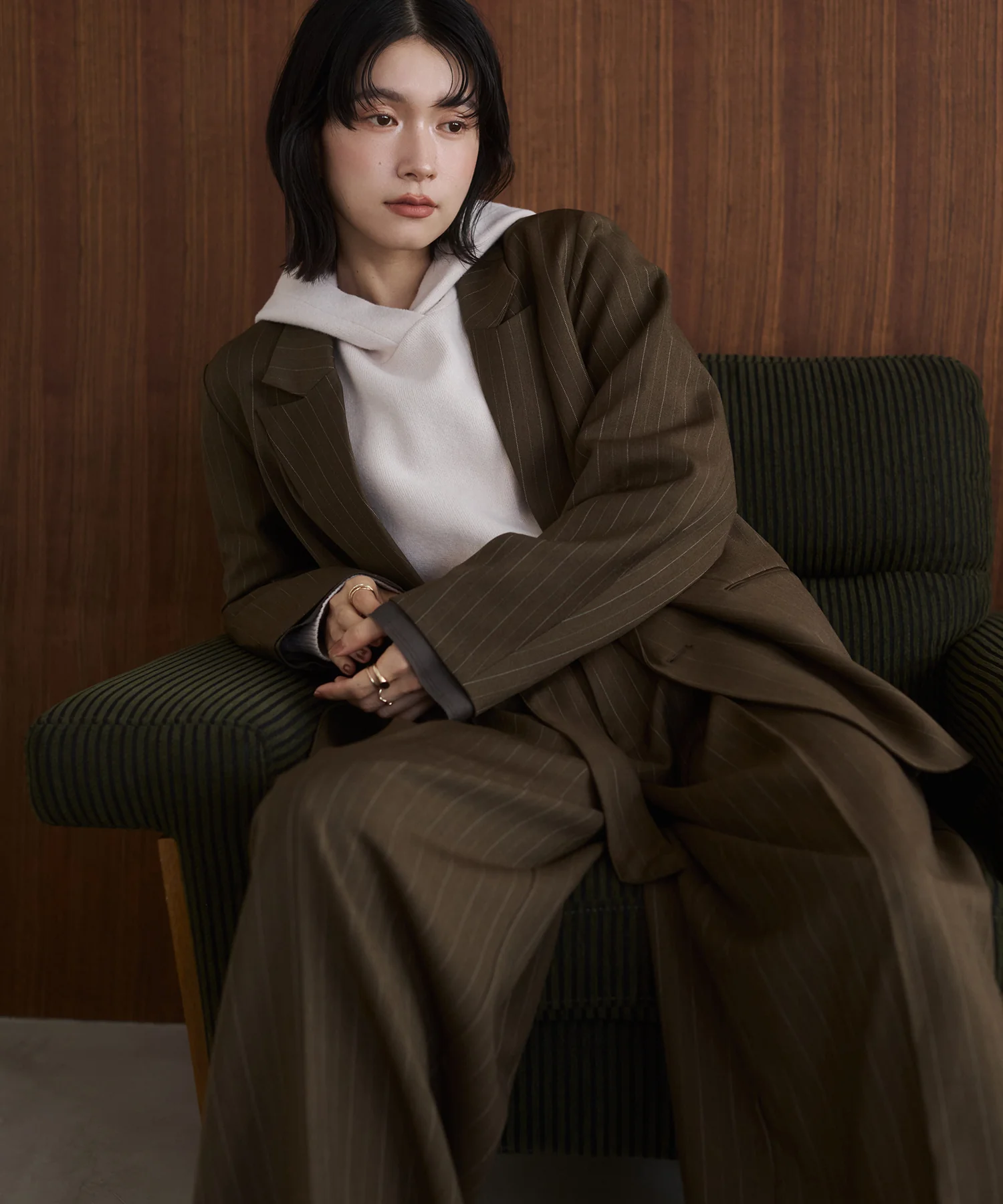 ストライプ ダブルジャケット