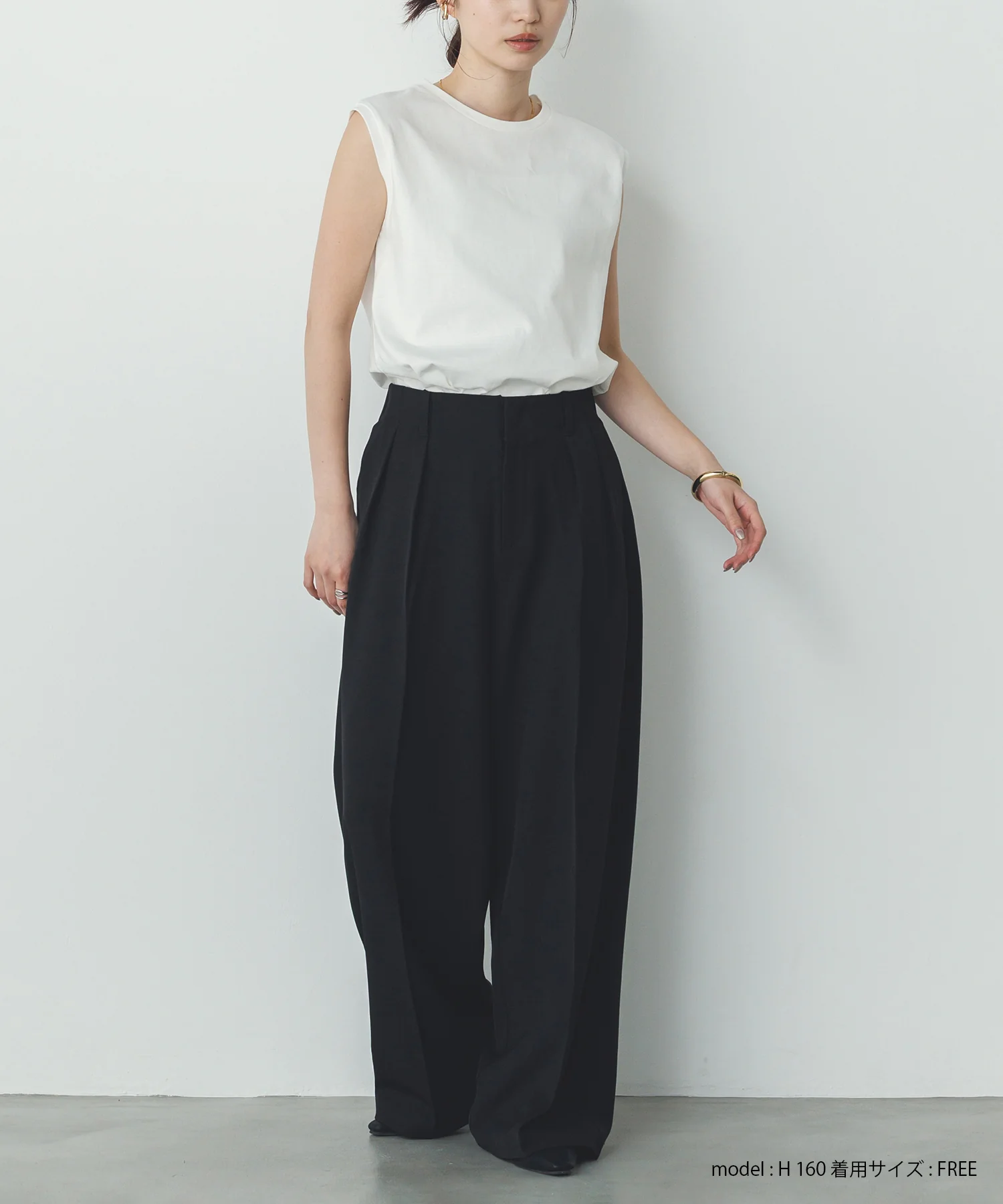 【新色追加】ベーシックノースリーブトップス