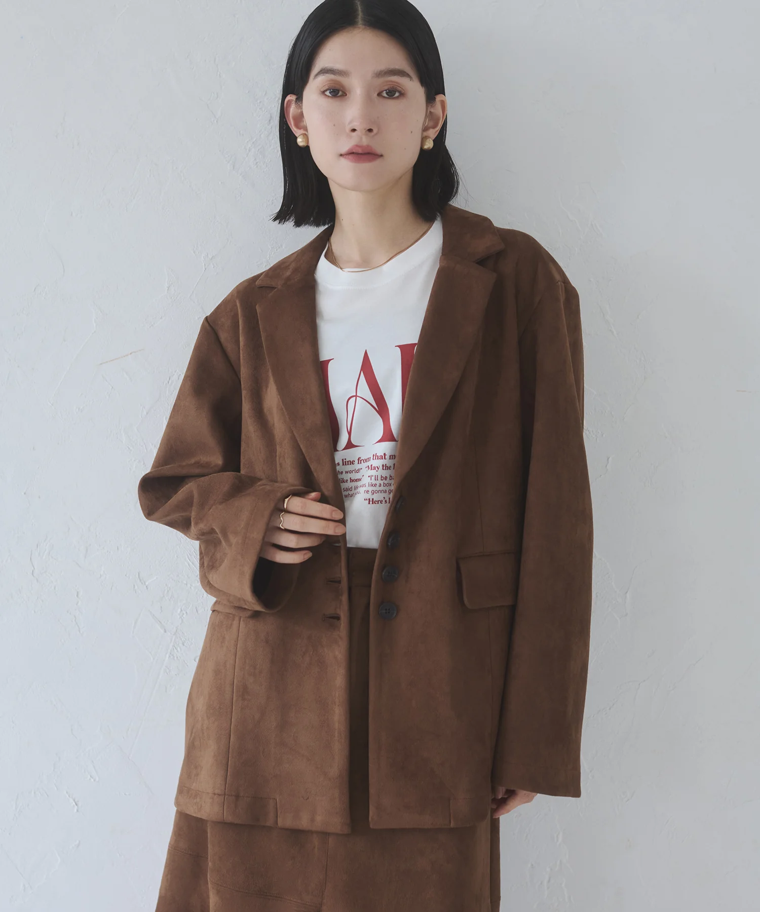 フェイクスウェード テーラードジャケット