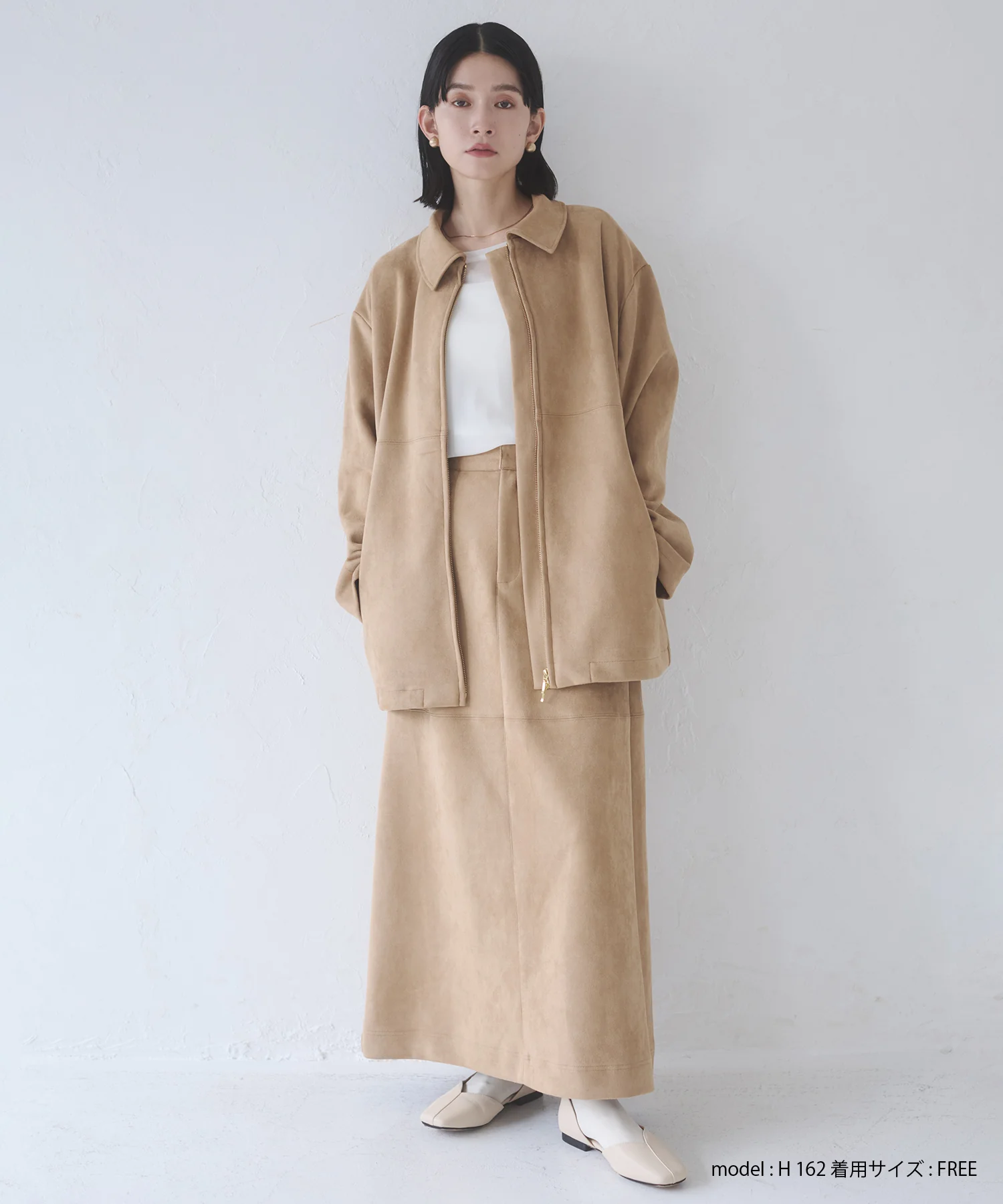 フェイクスウェード Wジップオーバーブルゾン