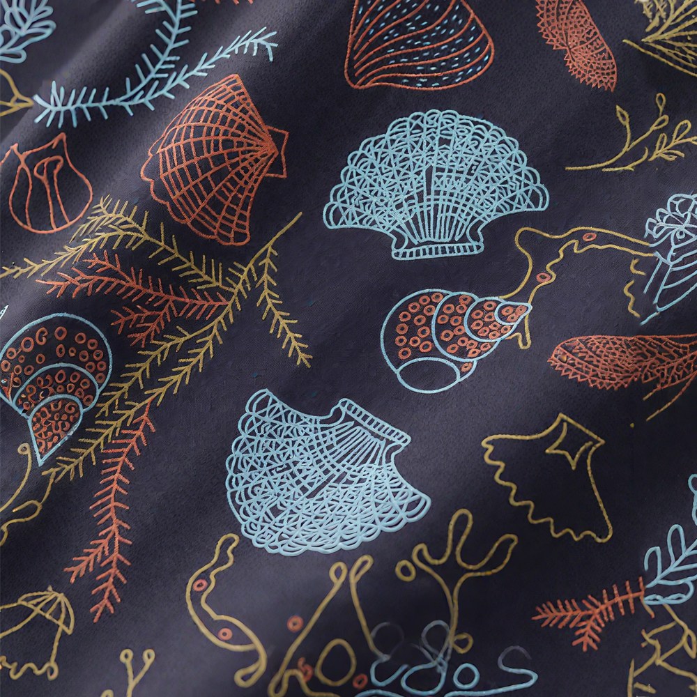 「潮干狩り」マリンモチーフプリント半袖シャツ