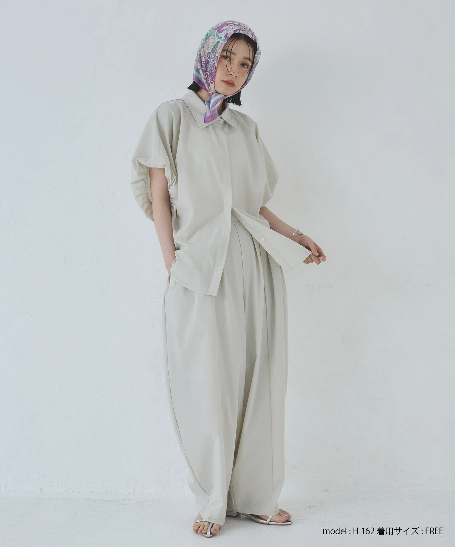 【接触冷感】 パフスリーブシャツ