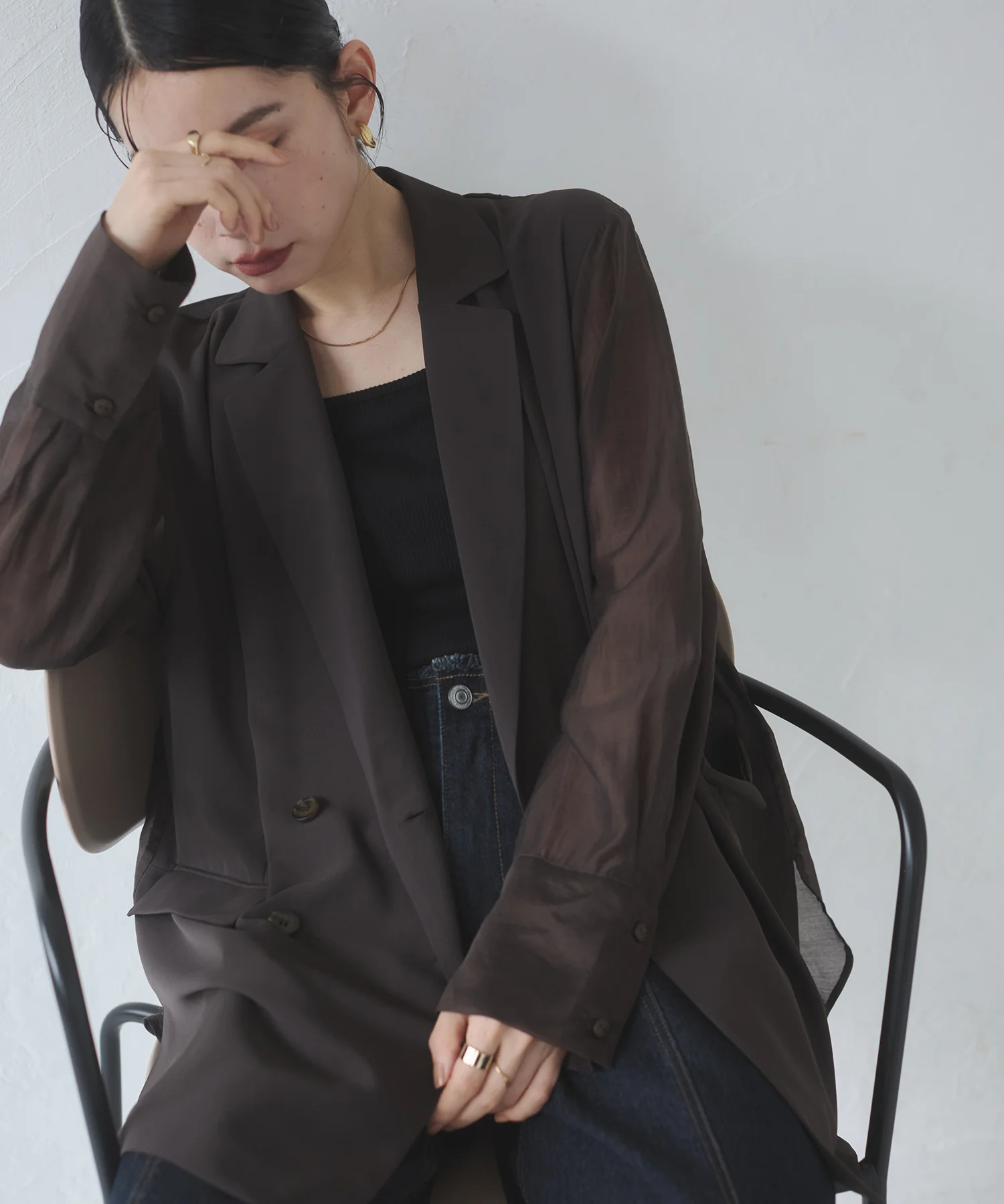 ポリツイル シアーテーラードジャケット