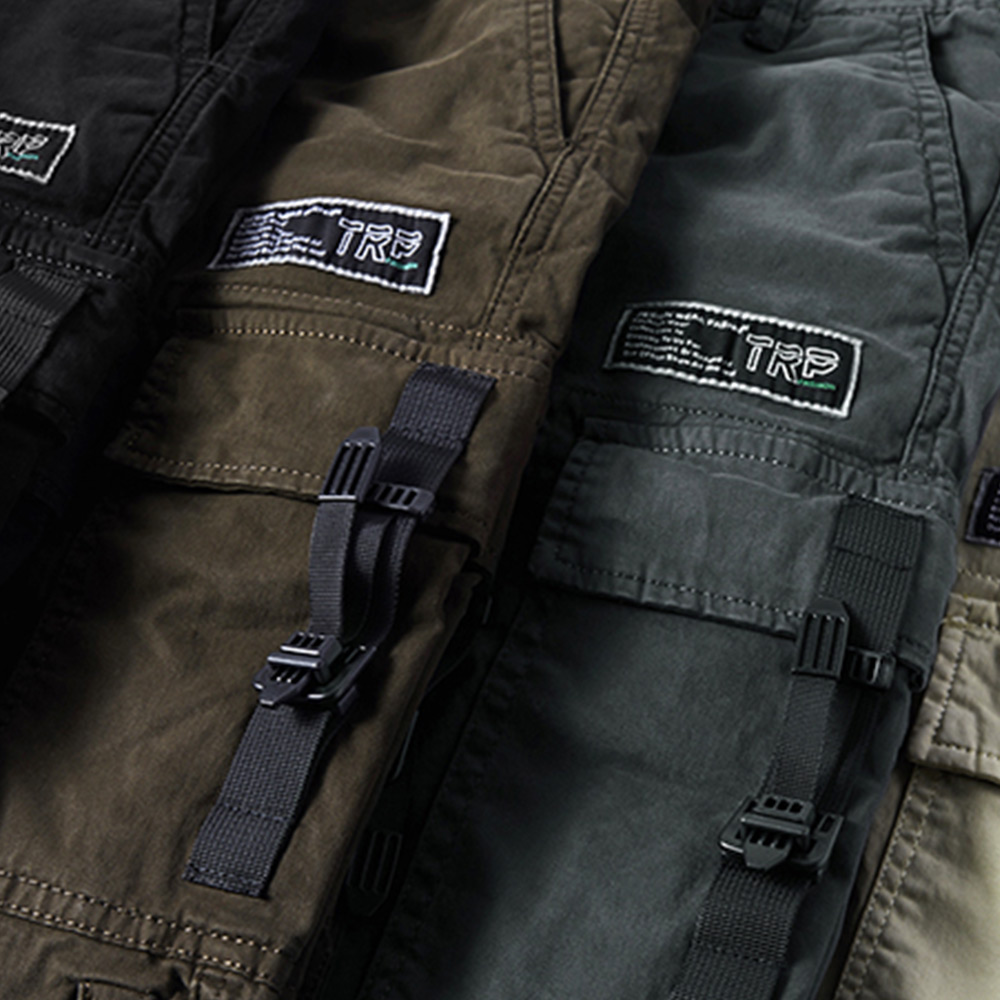 ミリタリー風　裾絞りパラトルーパーパンツ