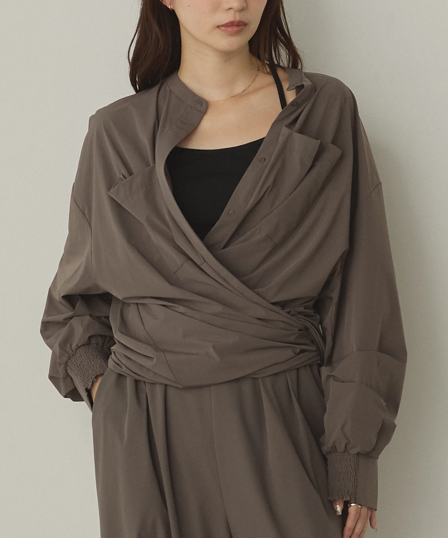 【新色追加】【接触冷感】2WAY カシュクールシャツ