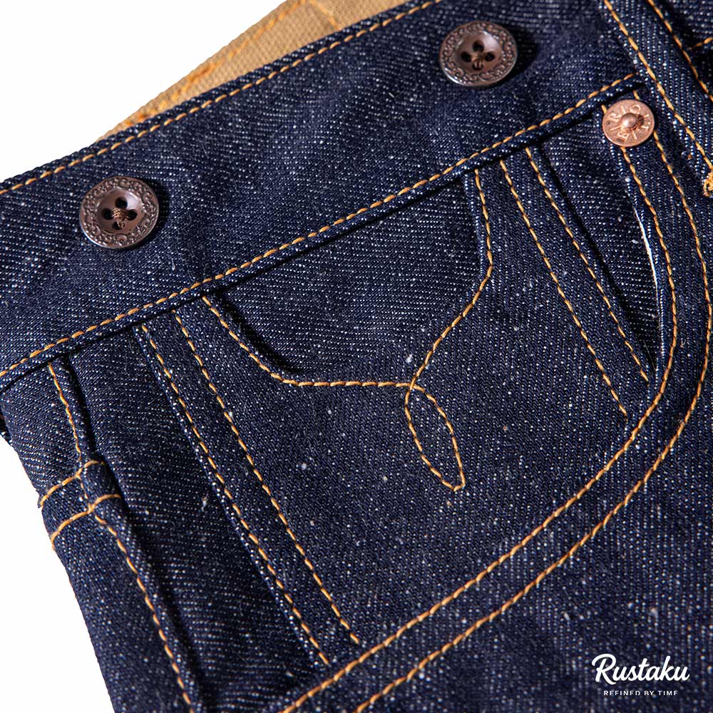 アメリカンクラシック　杢調リジッドセルビッジデニムパンツ