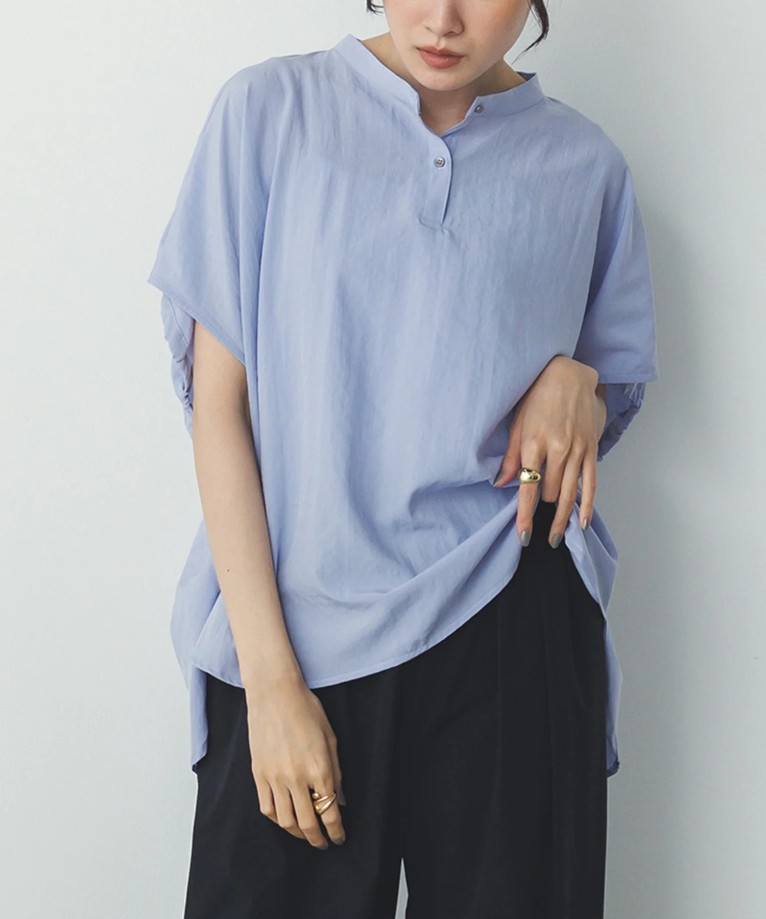 スパンローン ボリュームフレンチブラウス