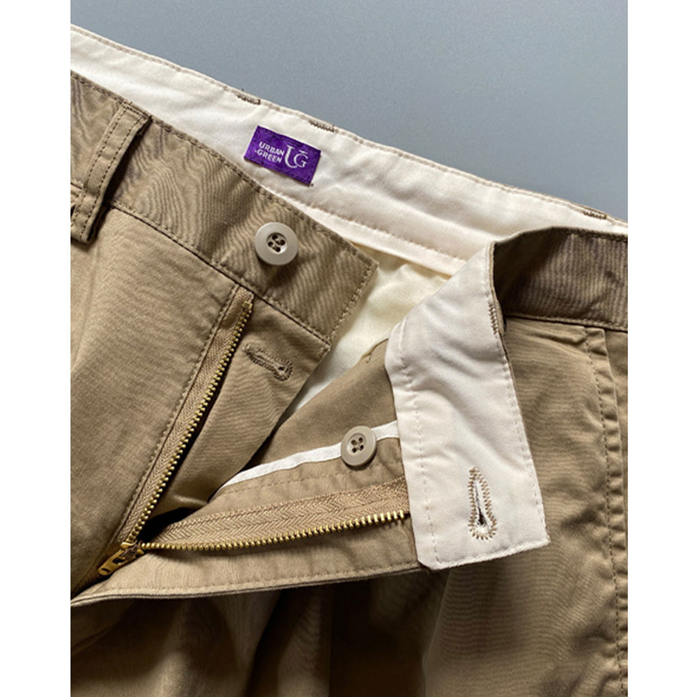 アメカジ　「ラッキーレッドドローコード」付き 2本タック入りチノパンツ