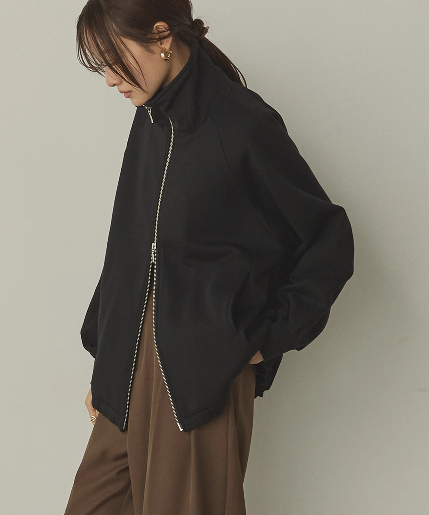 裏起毛 Wジップブルゾン