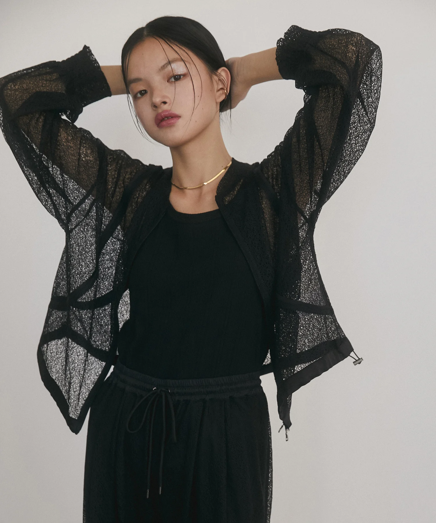 ダブルジップレースブルゾン