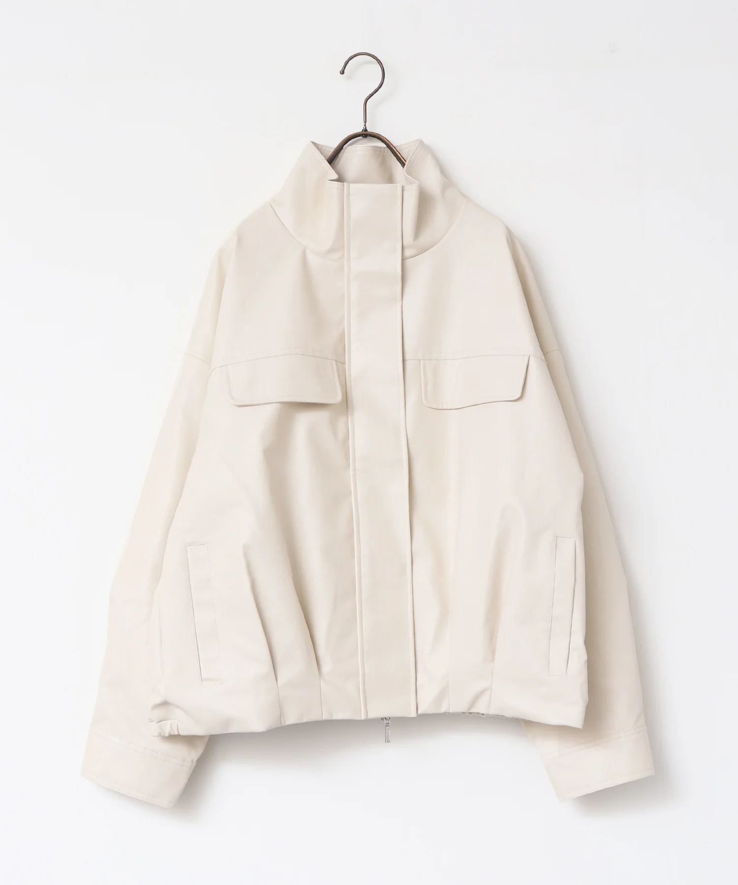 フェイクレザー オーバーブルゾン