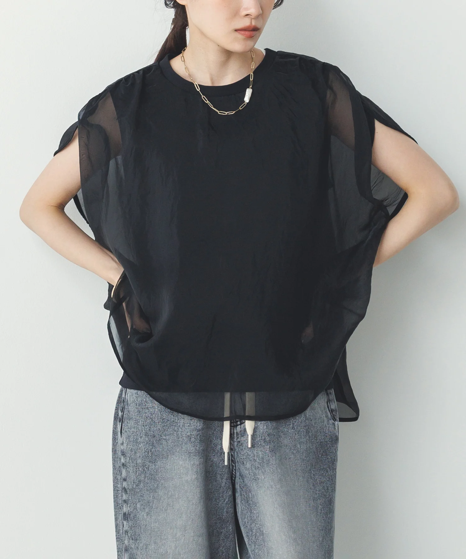 ニュアンス シアーレイヤードトップス