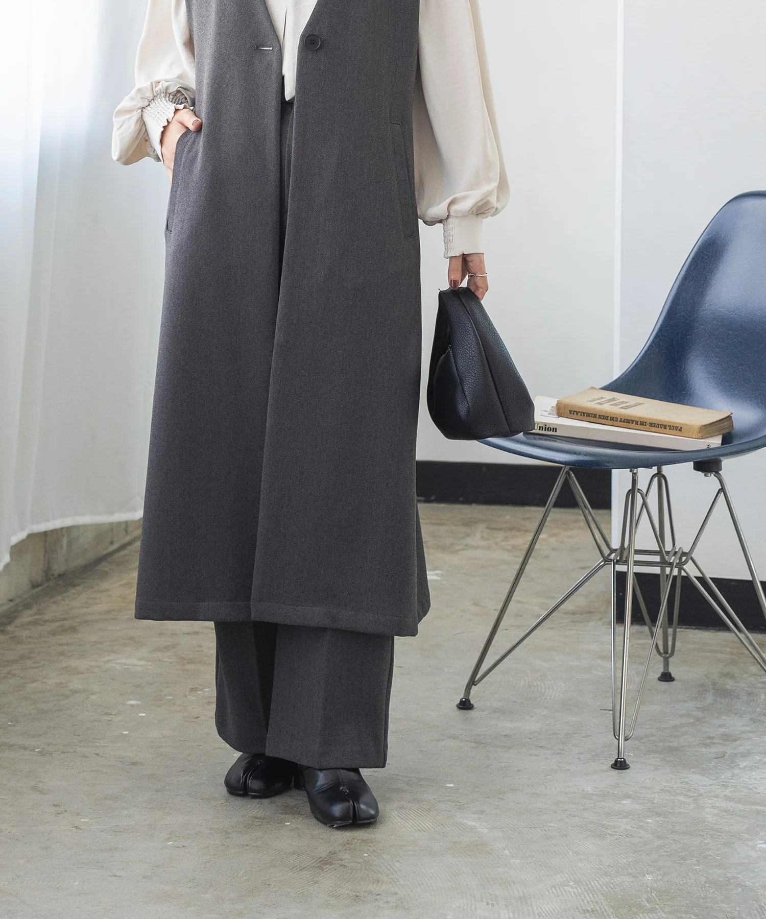 ウールライクストレートパンツ