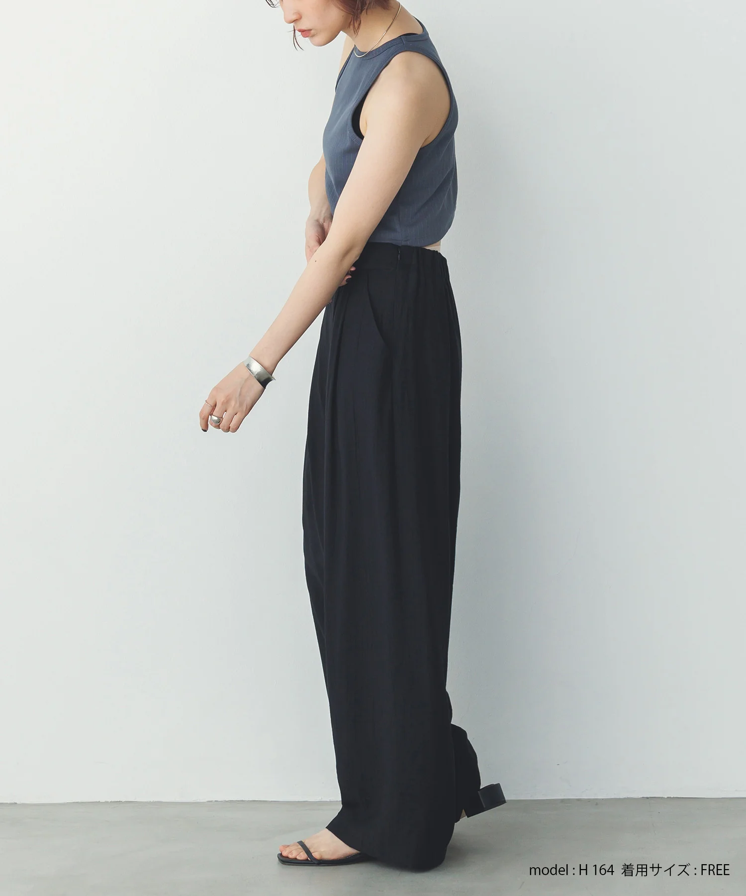 2枚重ね リブタンクトップ