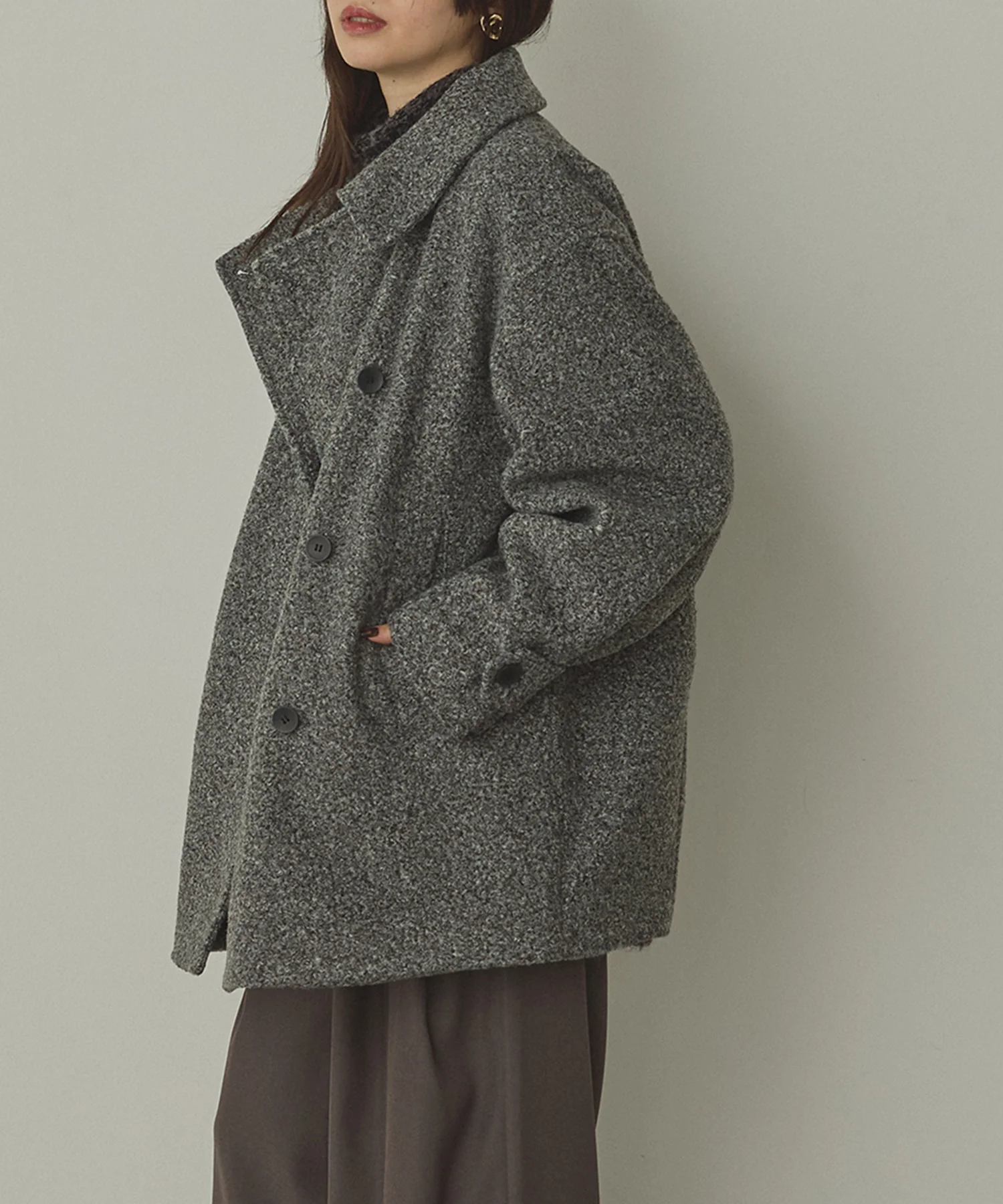 くるくるブークレ ミディアムコート