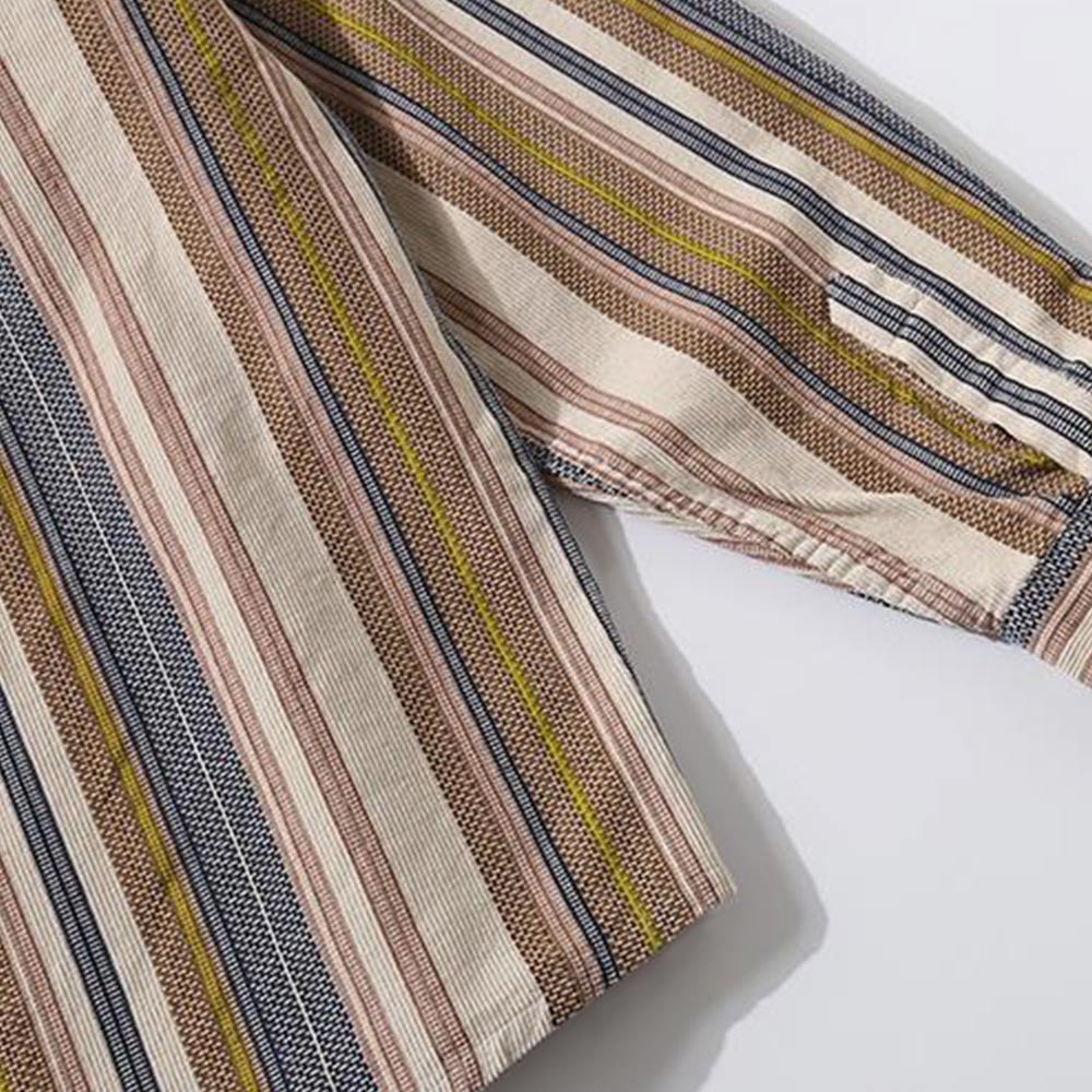 コットン和風 　マルチストライプコーデュロイシャツ