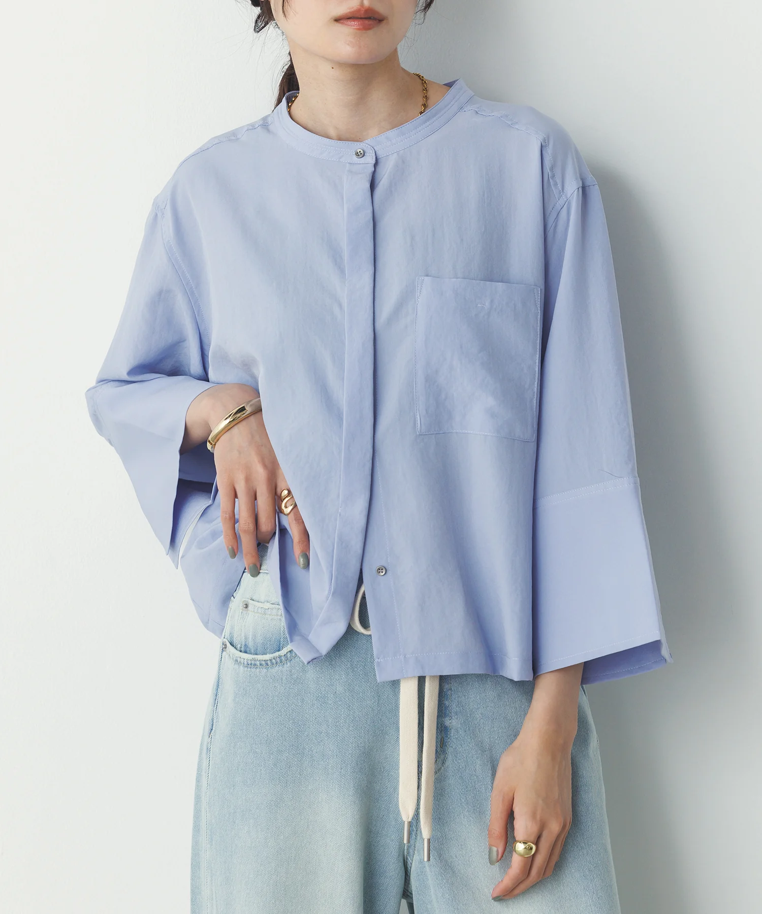 スパンローン カフスポイントシャツ