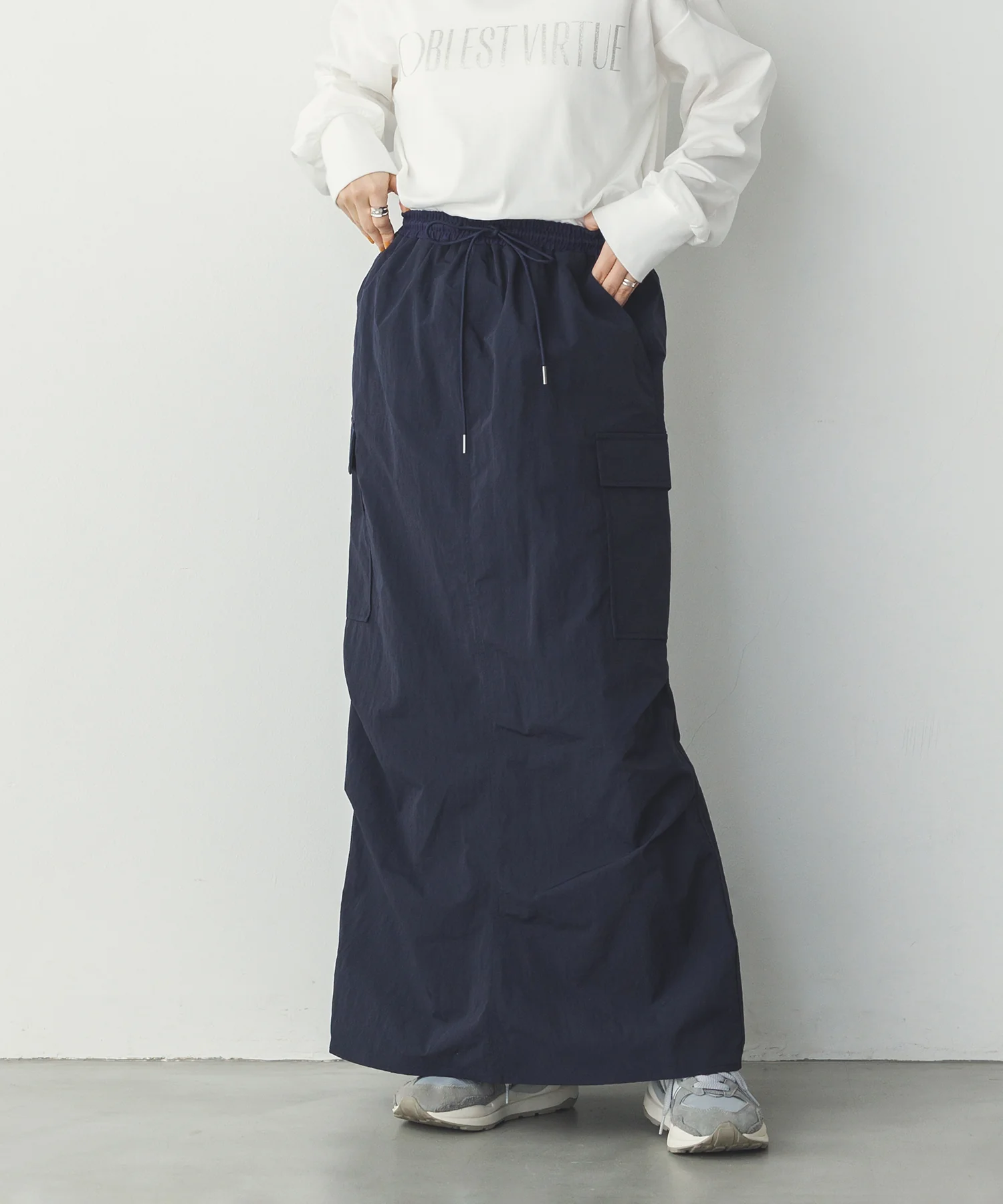 【撥水加工】グログラン カーゴスカート