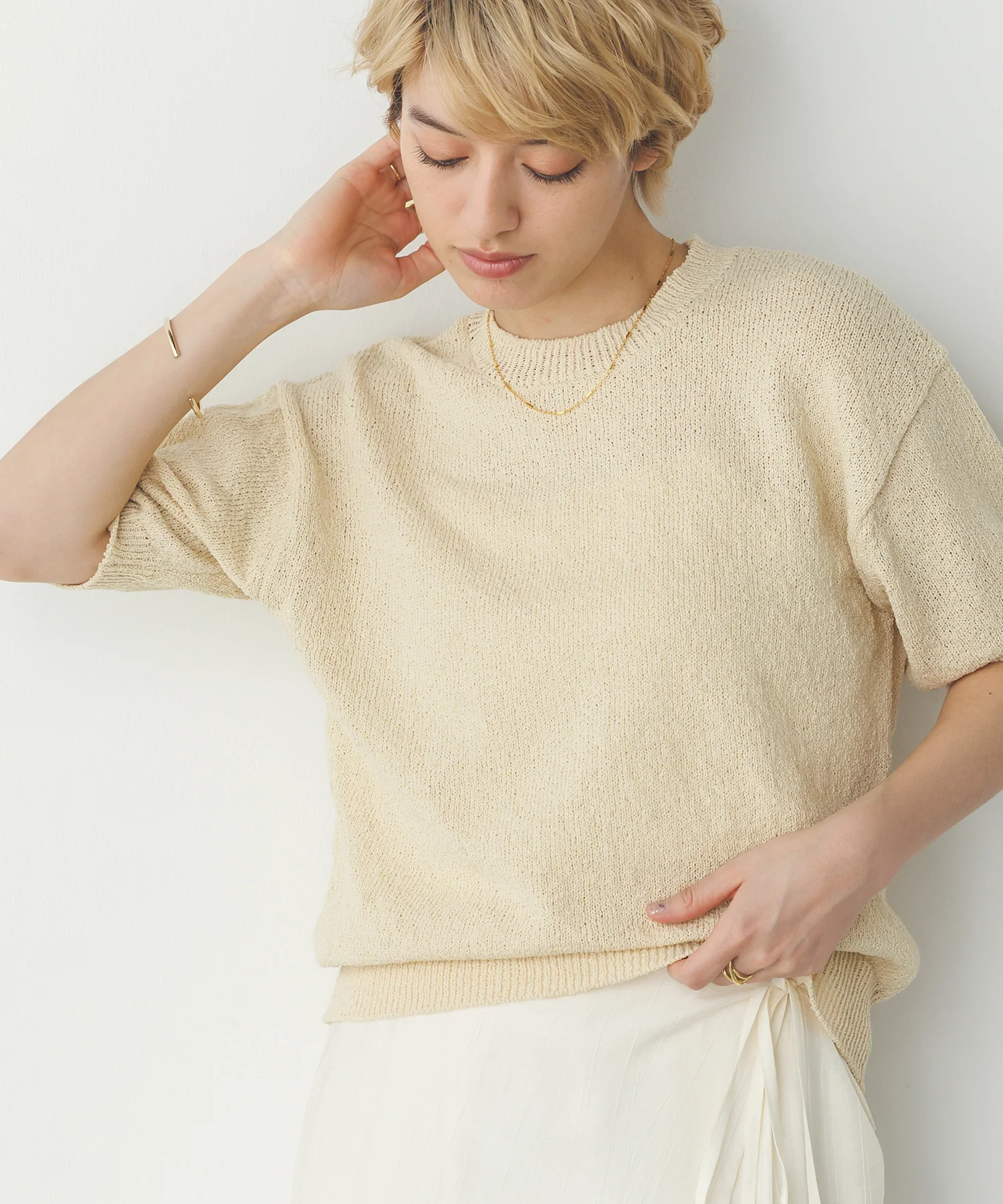 【別注】ハーフスリーブ サマーニット