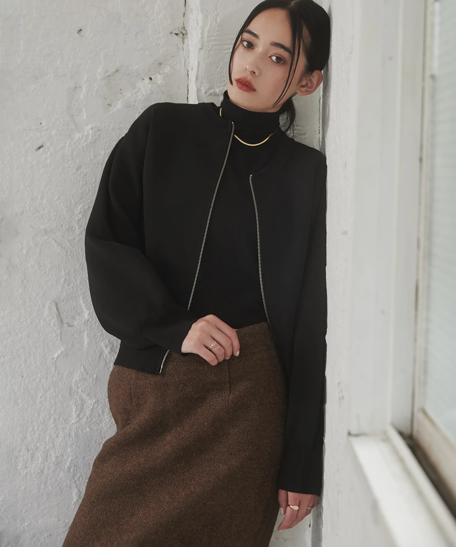 【WEB限定/別注】ジップショートカーディガン