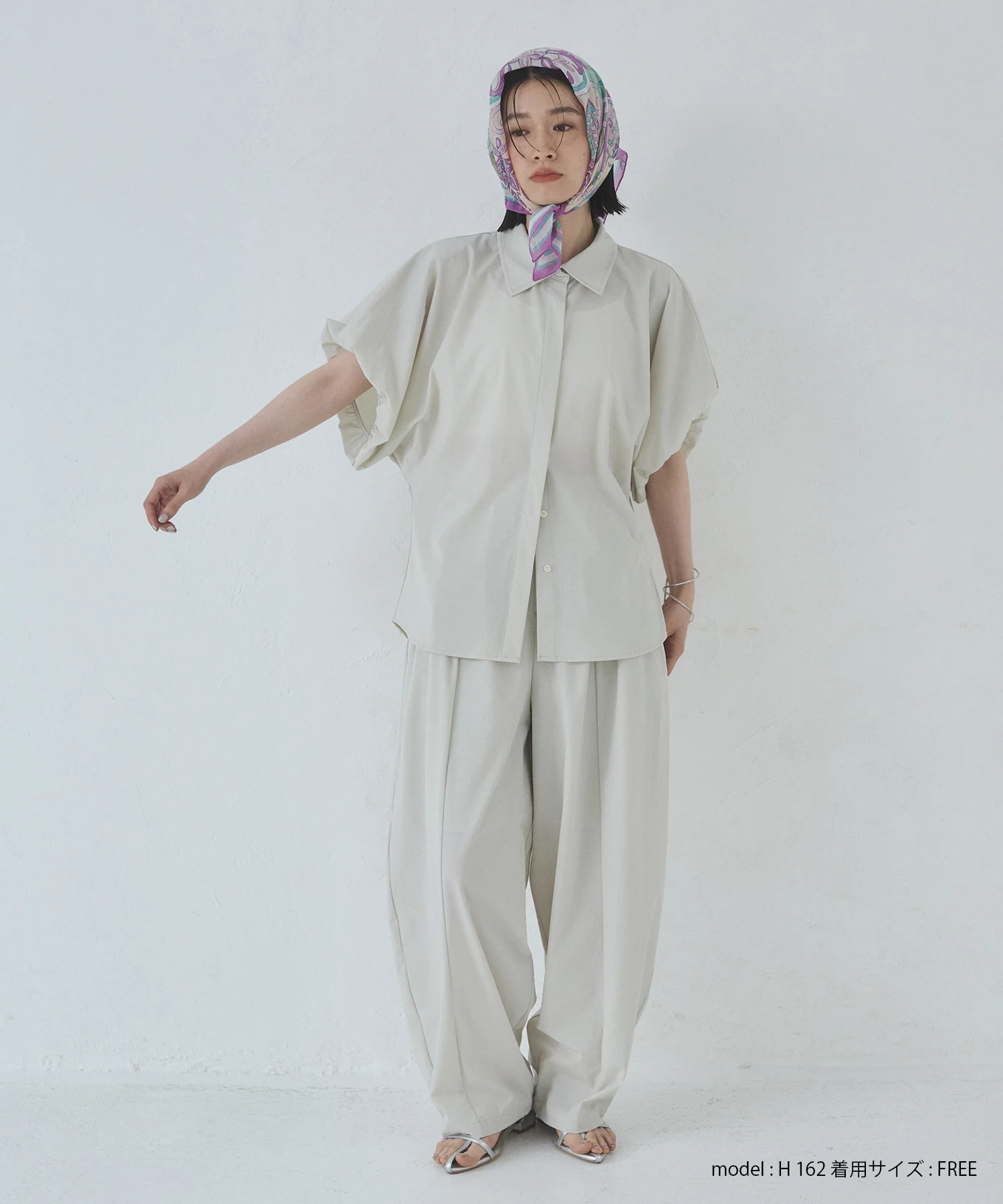 【接触冷感】 パフスリーブシャツ