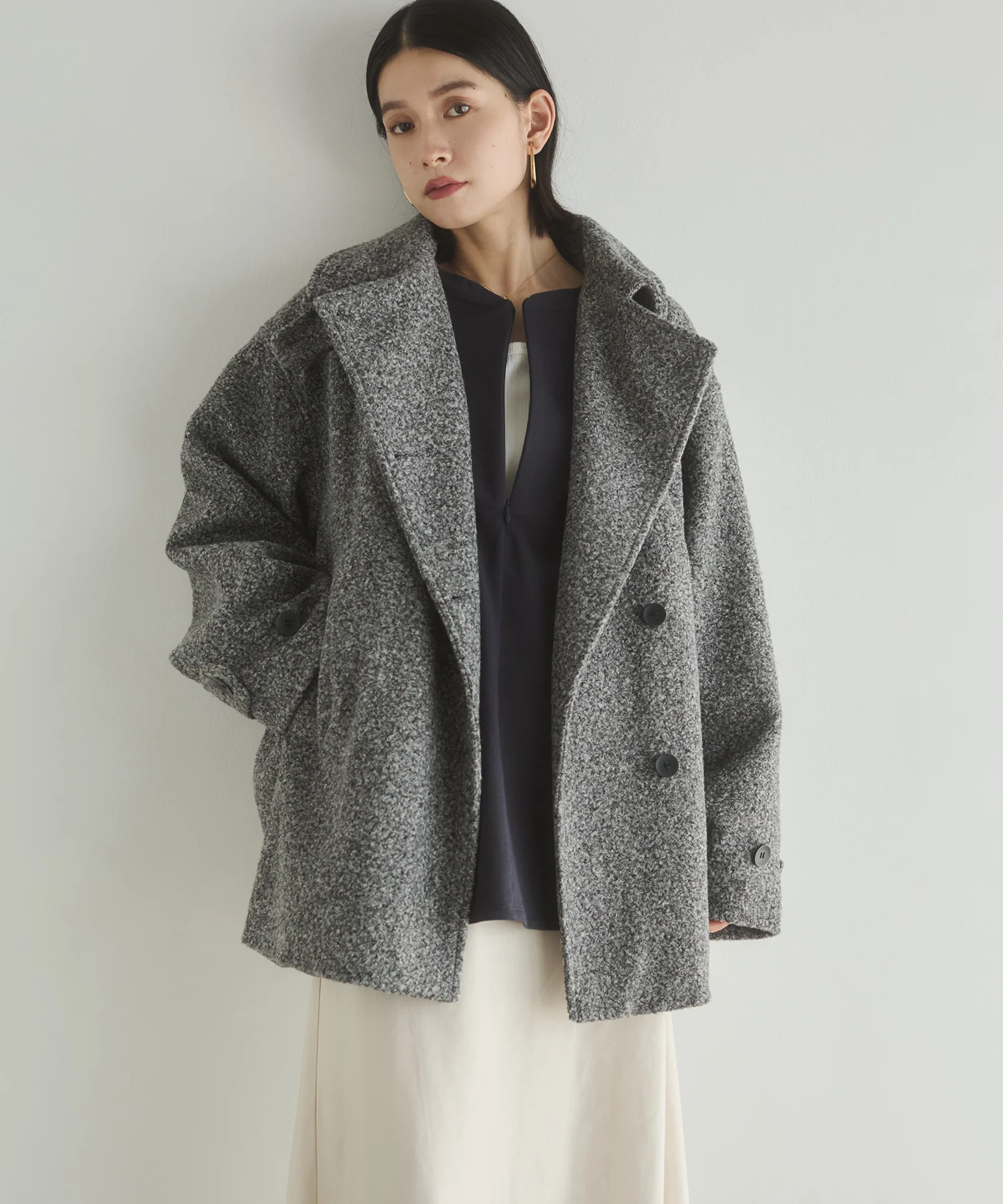 くるくるブークレ ミディアムコート