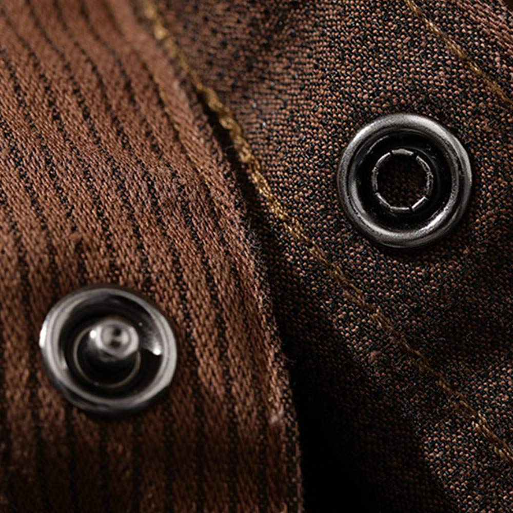 アメカジ　ウエスタンレトロ風刺繍ストライプシャツ