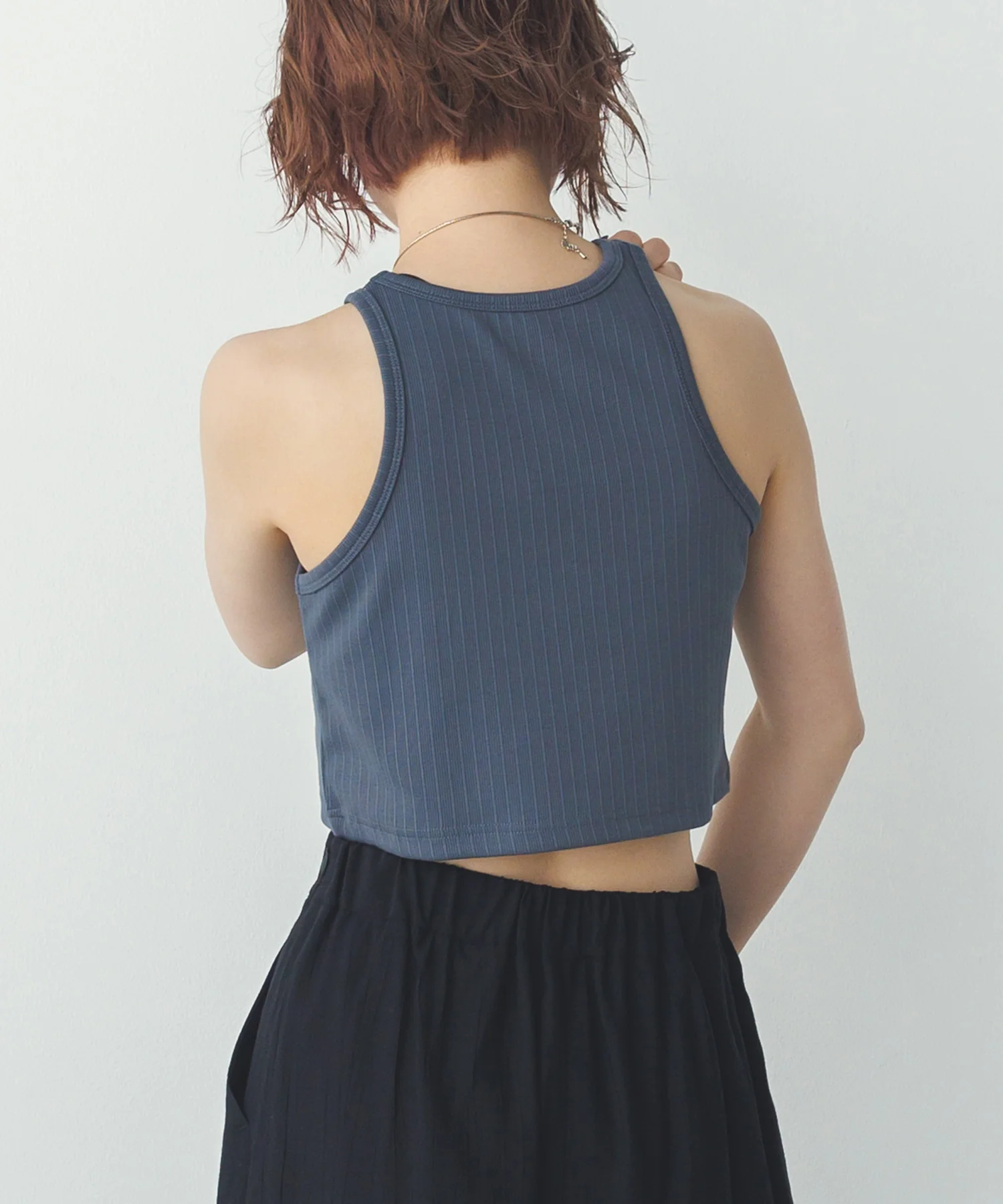 2枚重ね リブタンクトップ