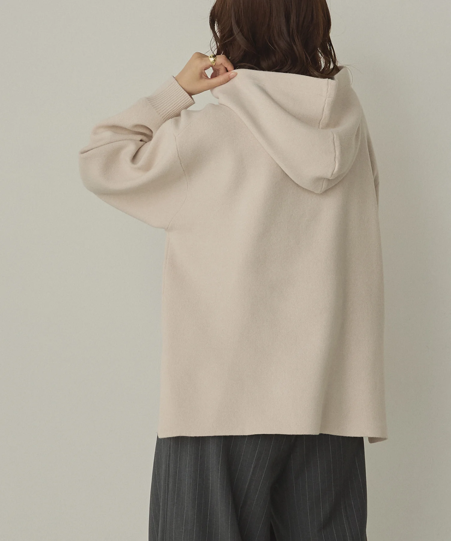 ニット フードパーカー