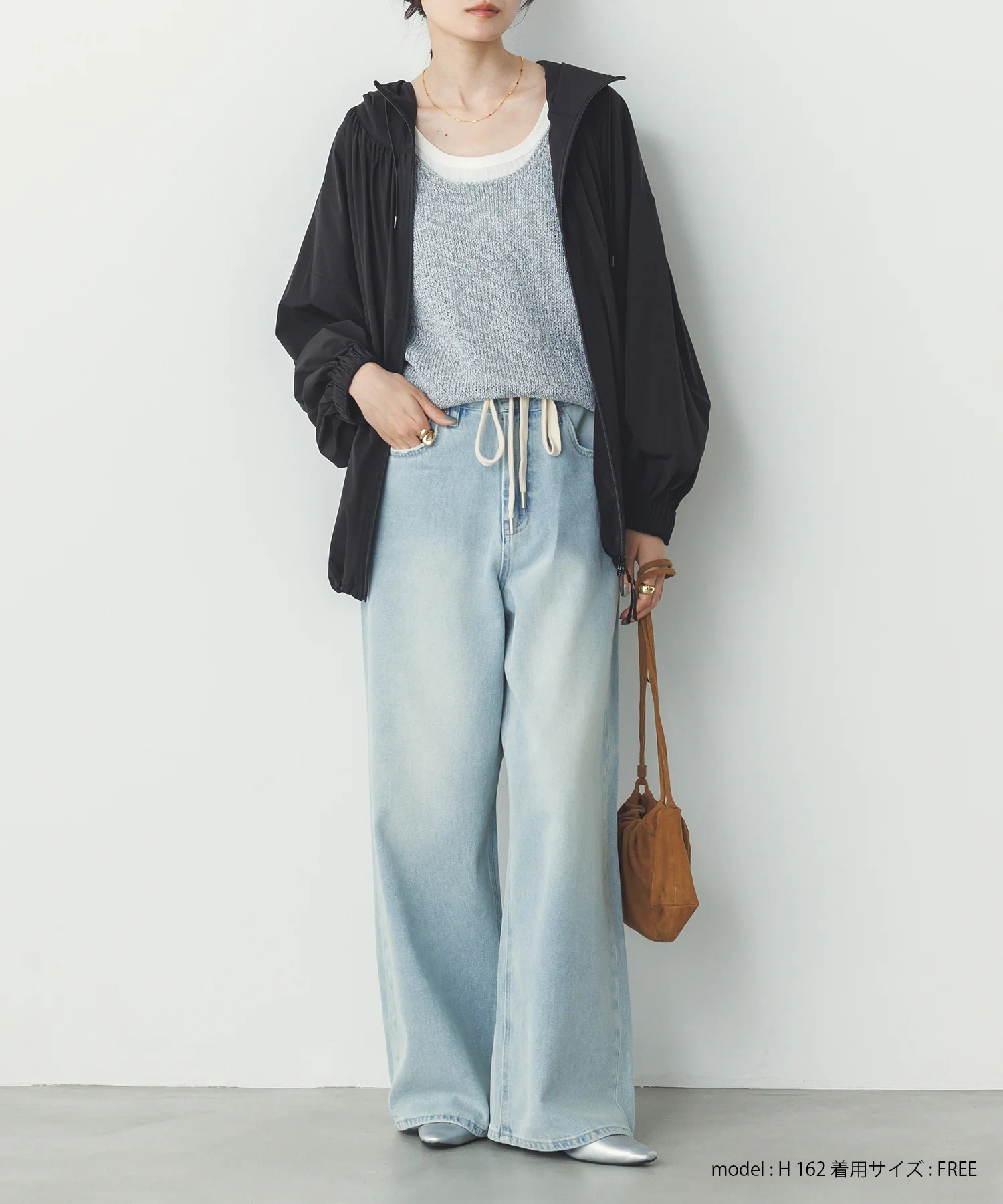 【接触冷感】フード付 ギャザーブルゾン