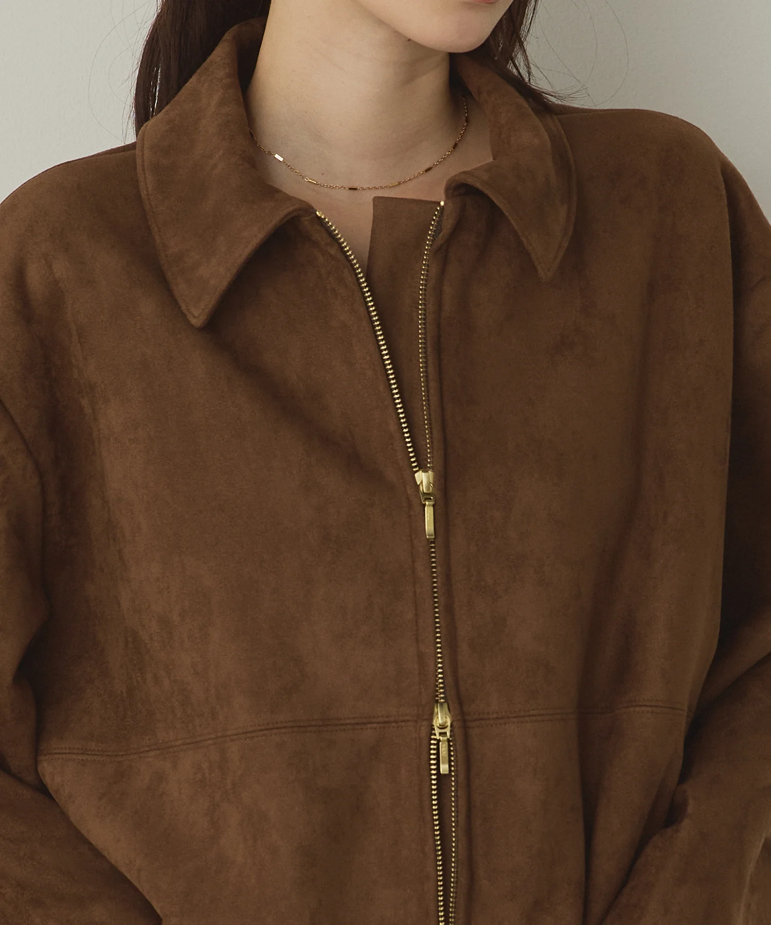 フェイクスウェード Wジップオーバーブルゾン