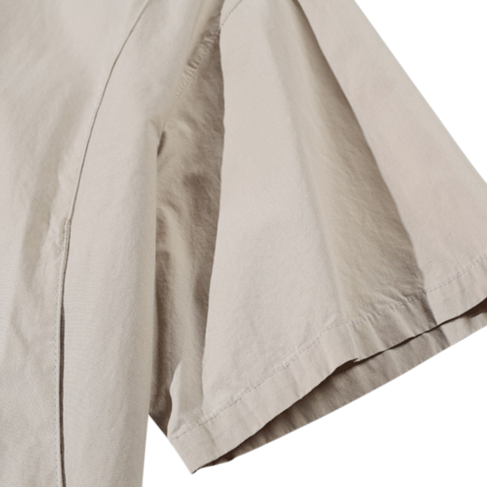 レトロ風トグルボタンシャツ 半袖