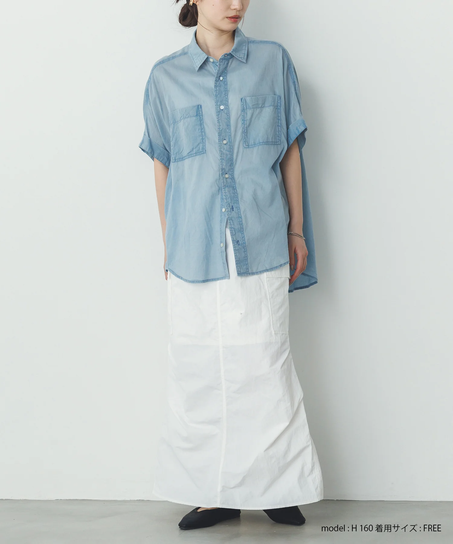 コットンボイル 半袖シャツ