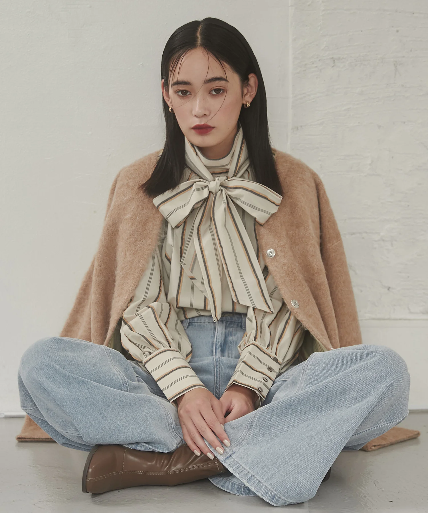 ダブルフェイス ニットコート